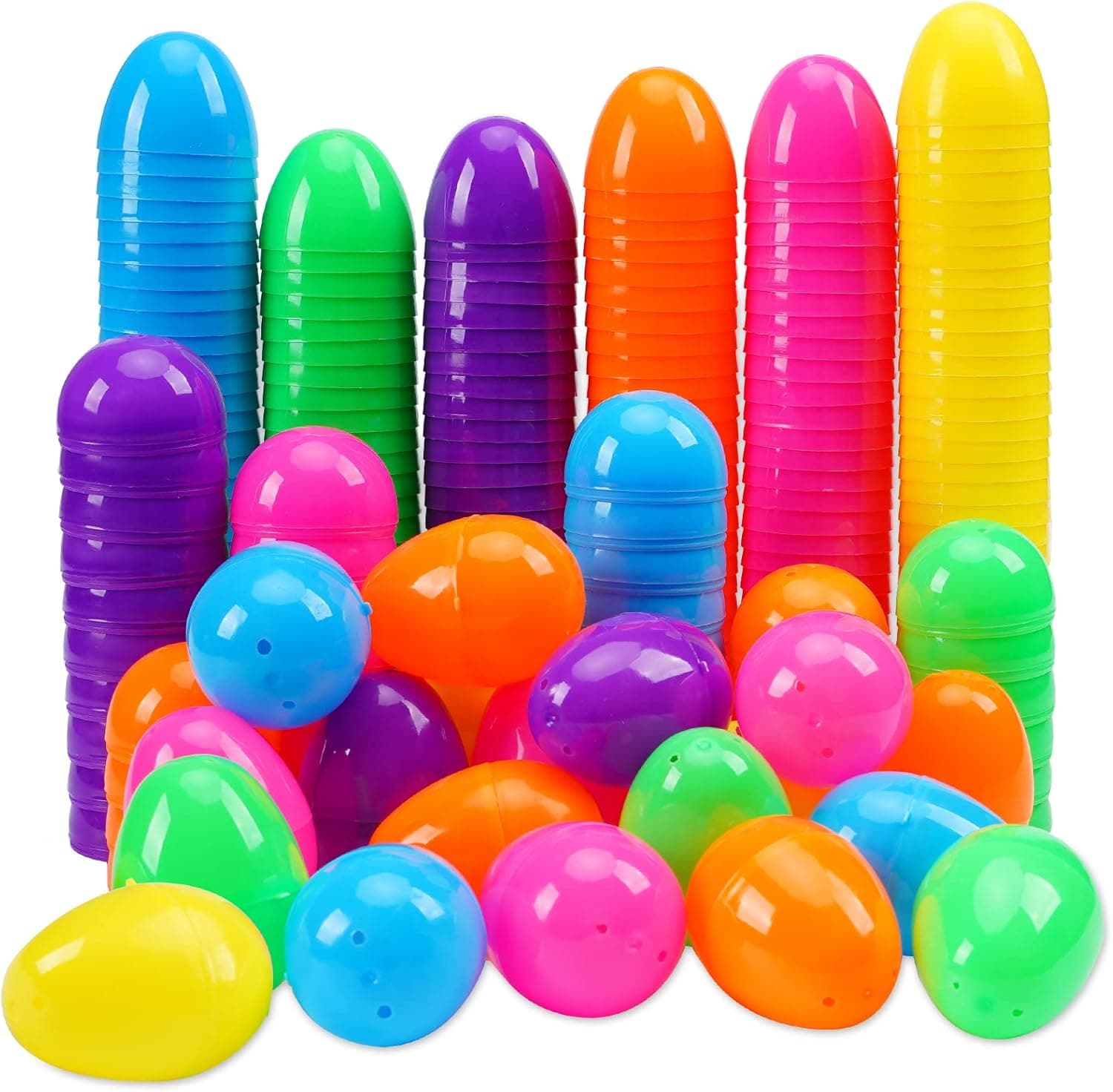 600 Plastic Easter Eggs,2.35" Bright Colors Easter Eggs for Easter Hunt, Easter Theme Party Decoration, Basket Stuffers Fillers