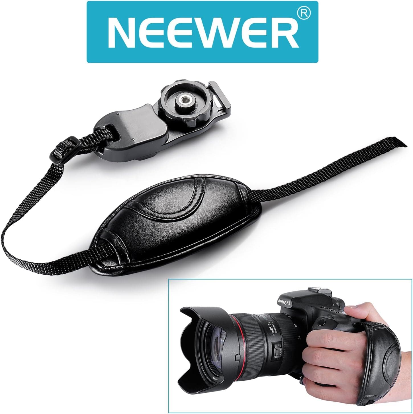 Neewer Digital Camera SLR Hand Strap Hand Grip Holder for Canon EOS 1D X, 7D, 40D, 50D, 60D, 60Da, 500D, 550D, 600D, 650D, 700D, 1100D, 1D Mark III, 1D Mark IV,1Ds Mark III, 5D Mark II, 5D Mark III, 7D Mark II, Rebel T1i, T2i, T3i, T4i, T5i,T3, T5, S11, for Nikon D1 D1X, D50, D70, D90, D300, D700, D750, D800, D810, D7000, D7100, for Sony A7, A7r A7s, A6000, A3000, A5000, for Pentax, Fuji Came