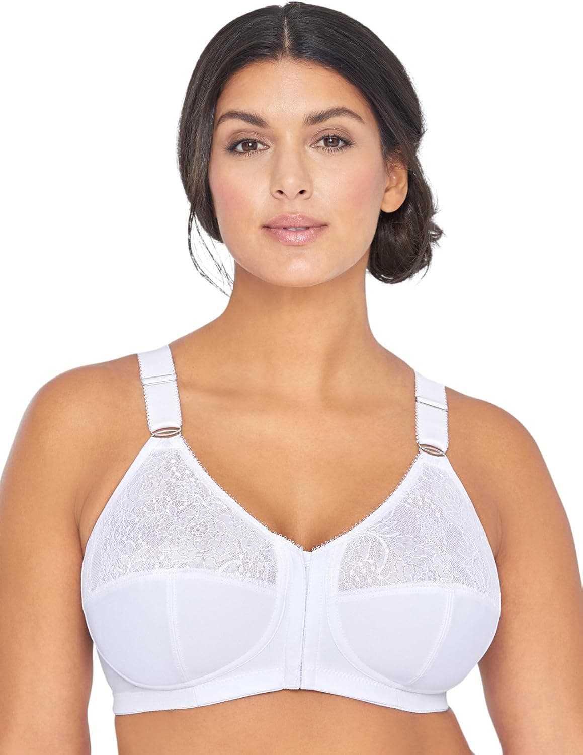 Glamorise Women's ComfortLift Front Close Lace Posture Back Support Bra #1202