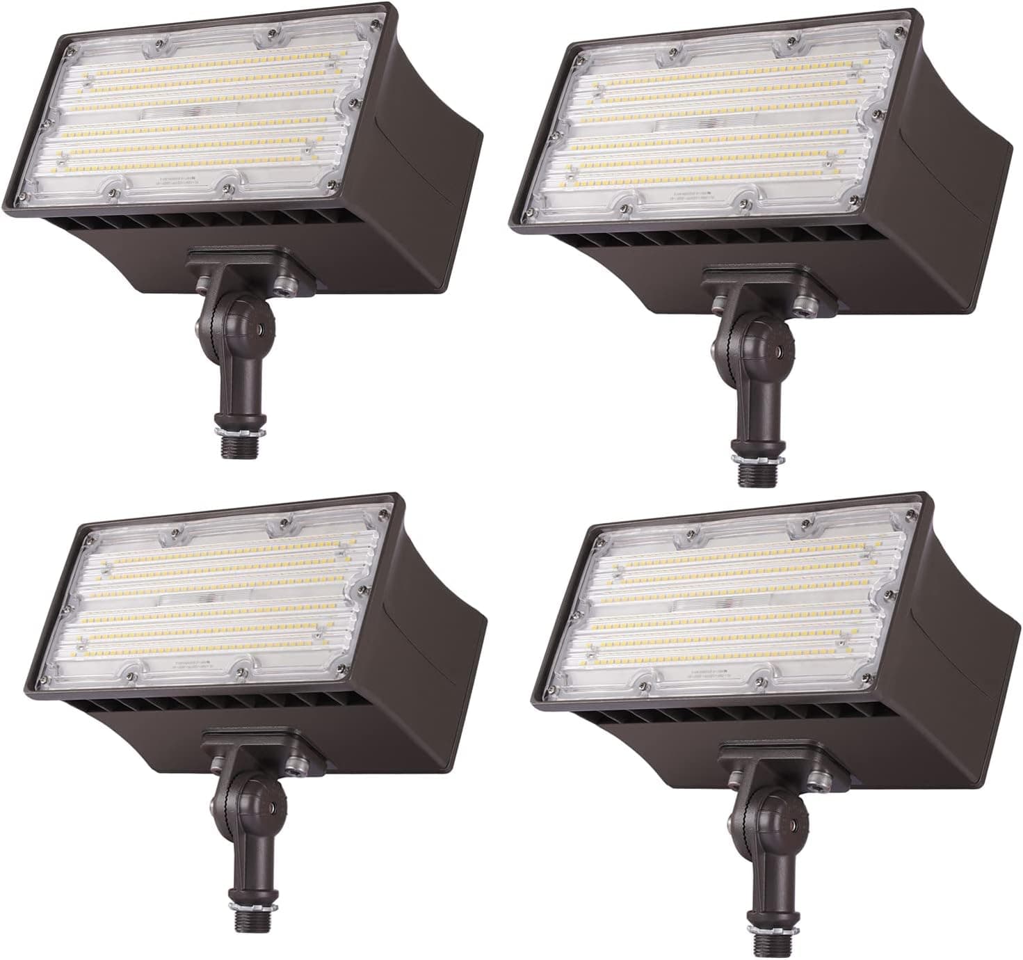 1000LED LED Flood Light 70W with Photocell, Flood Flag Light Outdoor, Super Bright 10,441Lm, AC120-277V, Waterproof IP65, 5000K, Knuckle Mount Adjustable Mount, 4 Pack, UL DLC Listed