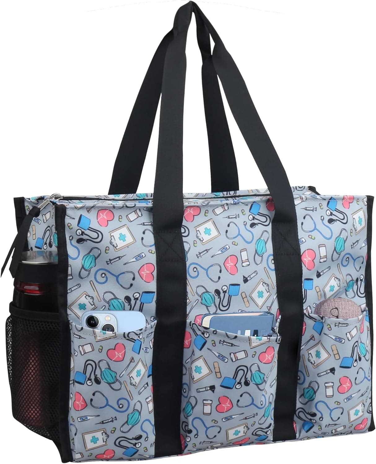 ABAMERICA Nurse Bags for Work Nursing Bag Multiple Pockets Waterproof Organizing Zip Top Clinical Bag for Nursing Students