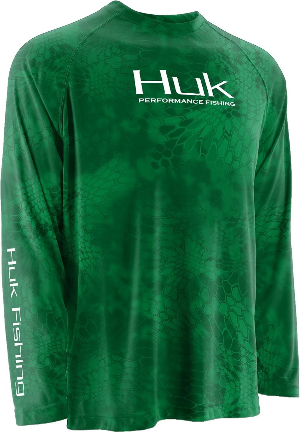 Huk Men's Krypton Solid Raglan Long Sleeve Shirt, Kryptek Neon Green, 3X-Large