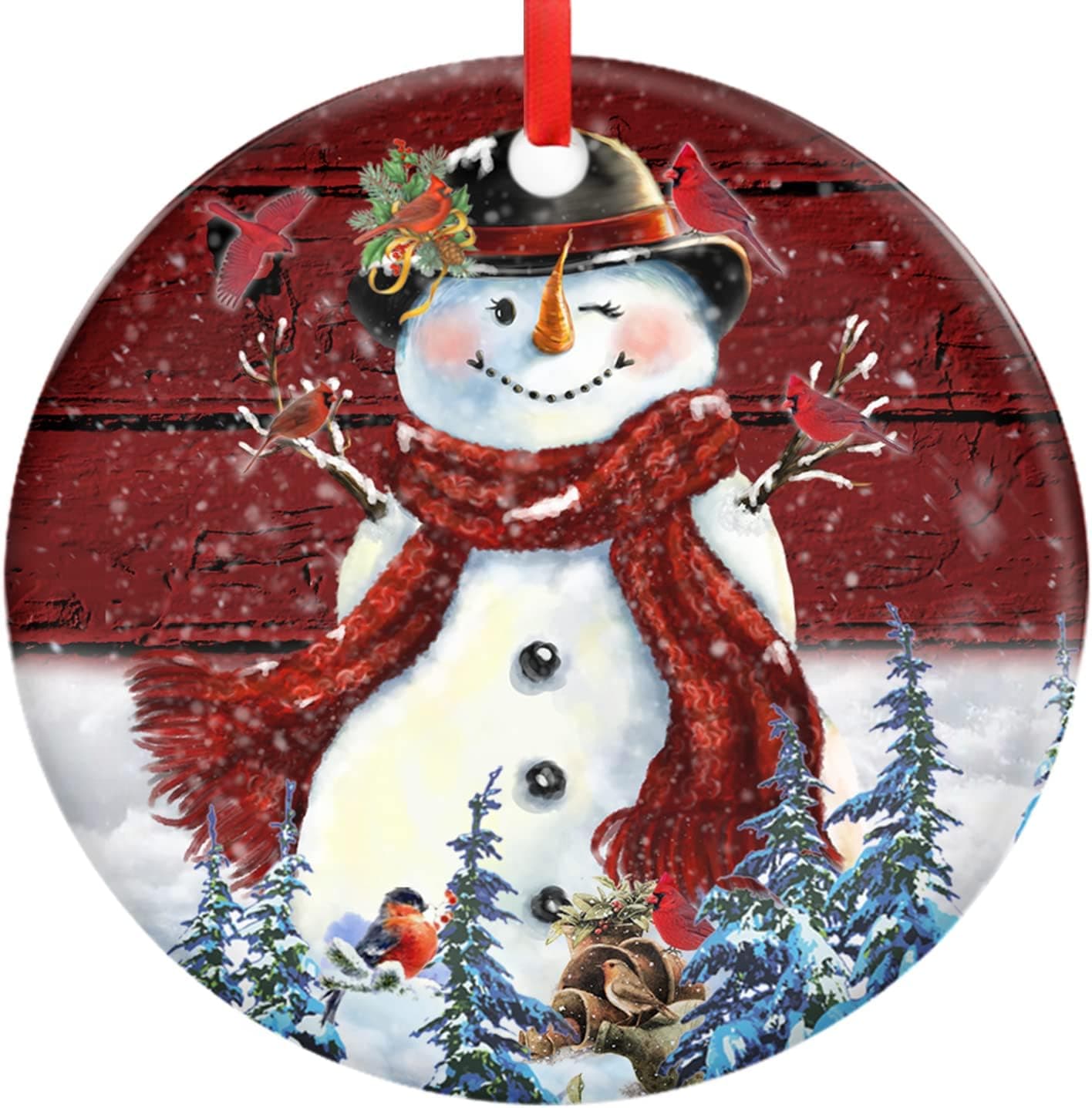 Snowman Christmas Decorations, Snowman Gifts Christmas Tree Decoration, Gifts for Friends, Family, Sister, Men, Women On for Holiday, Outdoor Snowman Christmas Decorations, Ceramic Ornament