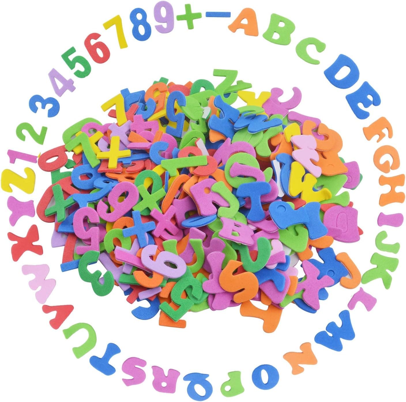 Aylifu Foam Stickers, 260 Pieces Self-Adhesive Foam Alphabet Letters and Numbers Sticker for Kid's Arts Craft Supplies - Assorted Colors