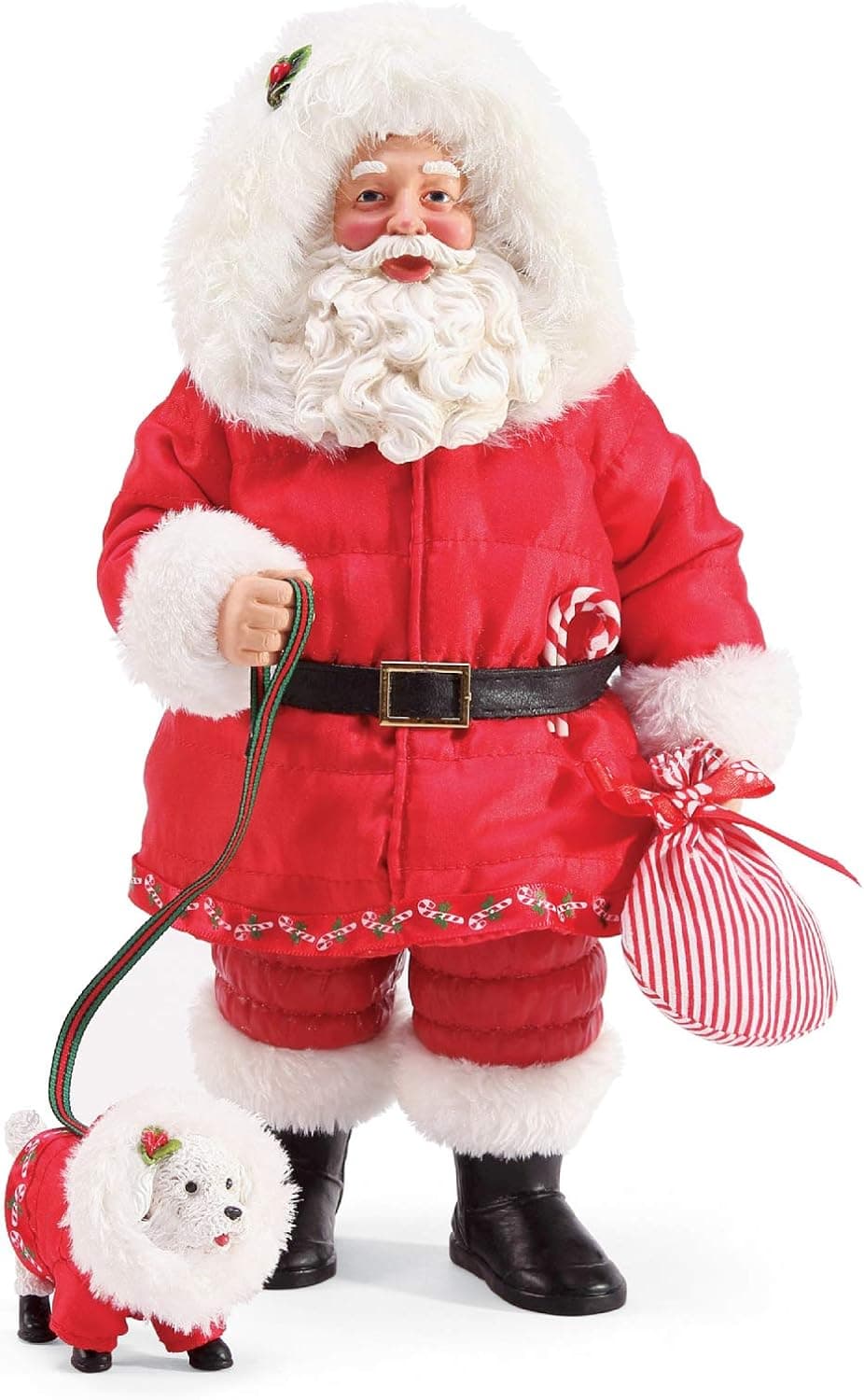 Department 56 Possible Dreams Santa and His Pets All Warm and Fuzzy Figurine Set, 10.5 Inch, Multicolor