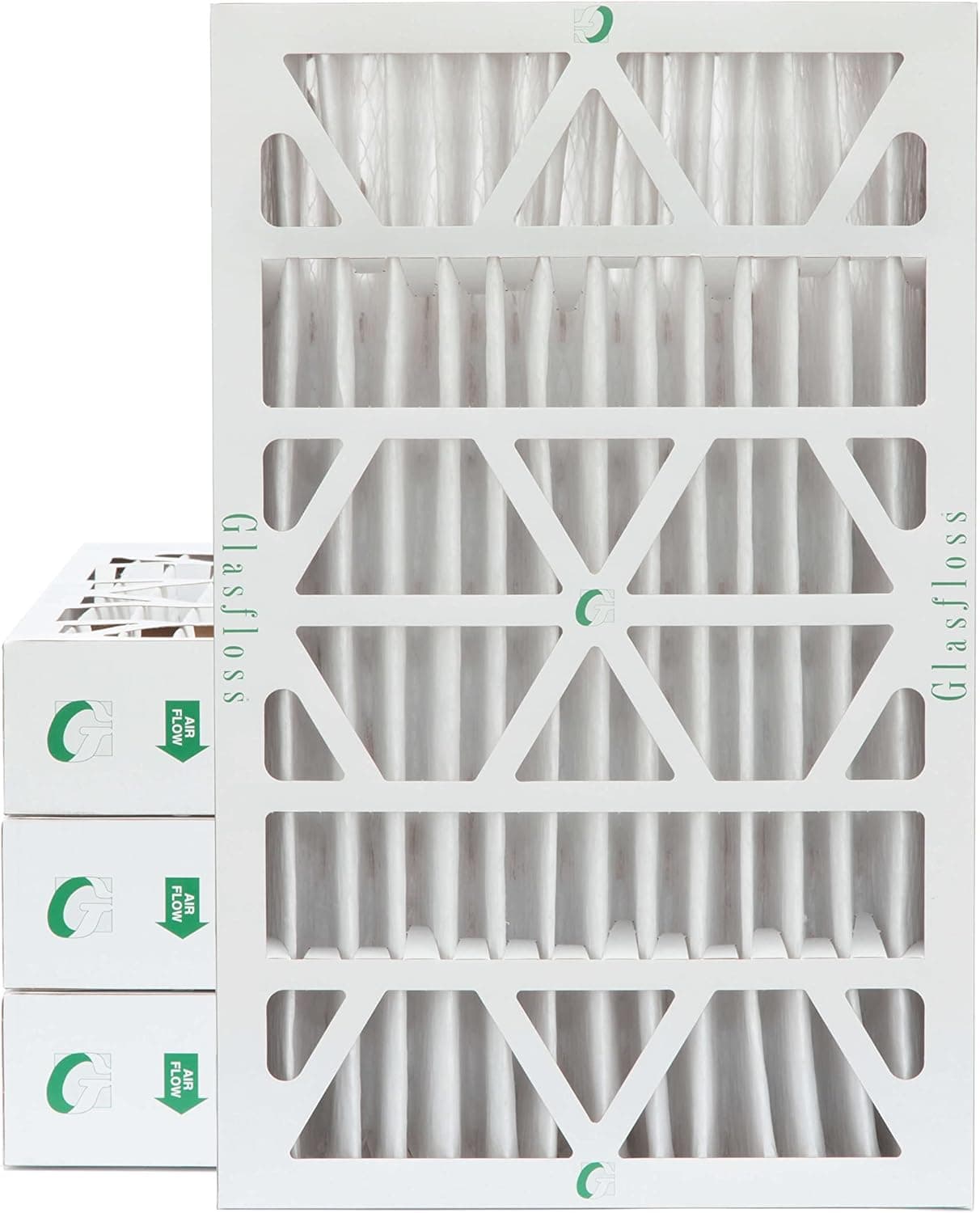 Glasfloss 16x25x4 MERV 10 AC & Furnace 4" Depth Air Filters. Box of 4. Actual Size: 15-1/2 x 24-1/2 x 3-3/4