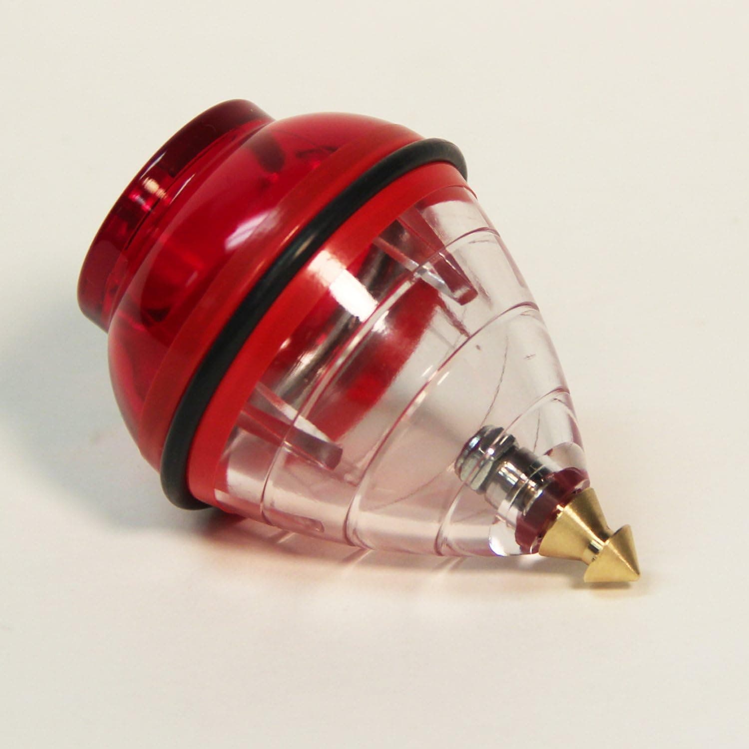 Spintastics Blizzard Twin Ball Bearing Spin Top - Clear with Red