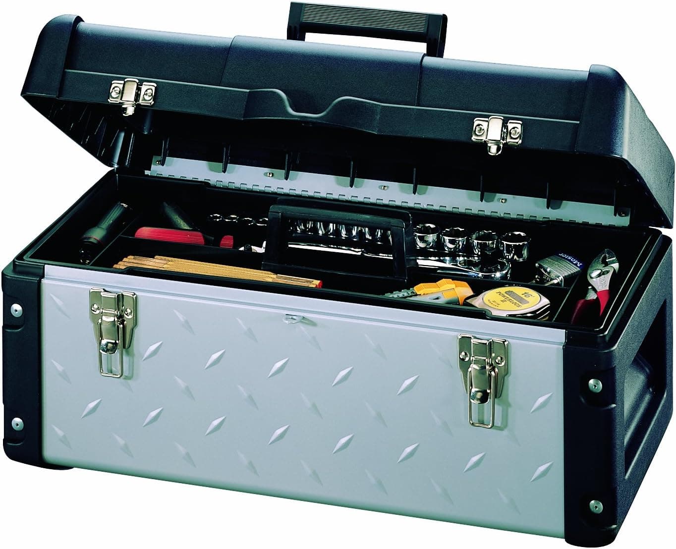 Stack-On DXT-22-1 22-Inch Professional/Contractor Steel/Plastic Diamond Tool Box, Silver