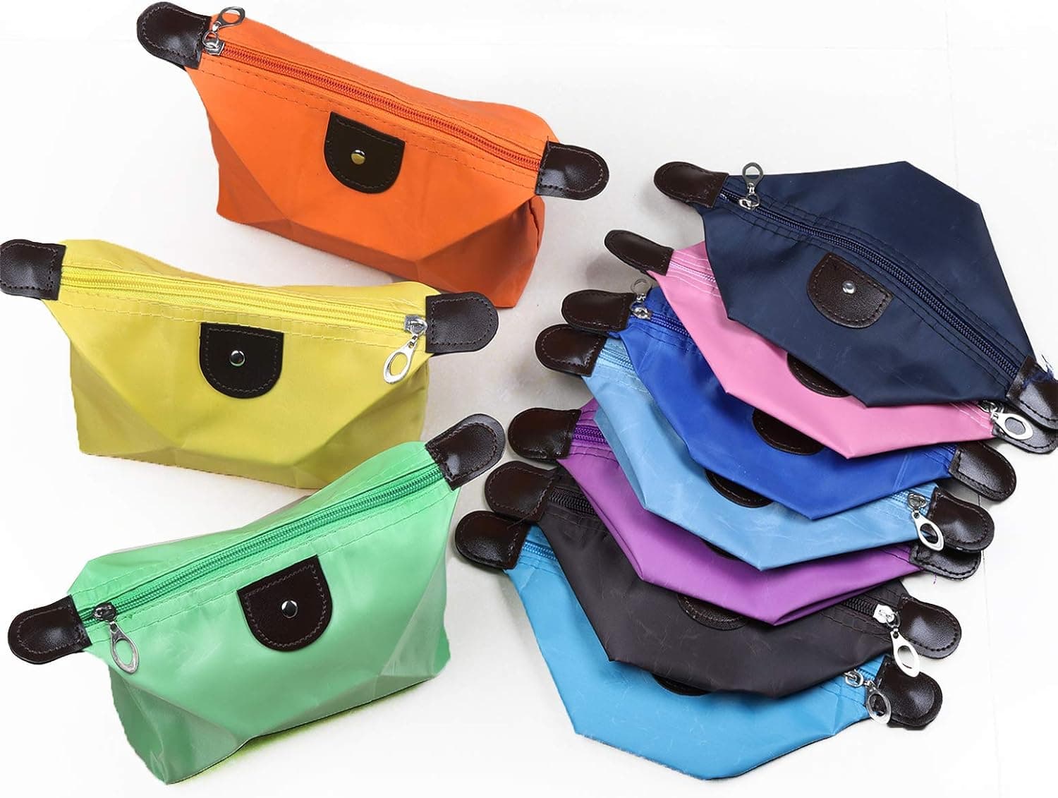 10 Makeup Bags Cosmetic Bags Travel Make up Pouches Colorful Toiletry Wash Storage Portable Organizer with Zipper for Women Girls