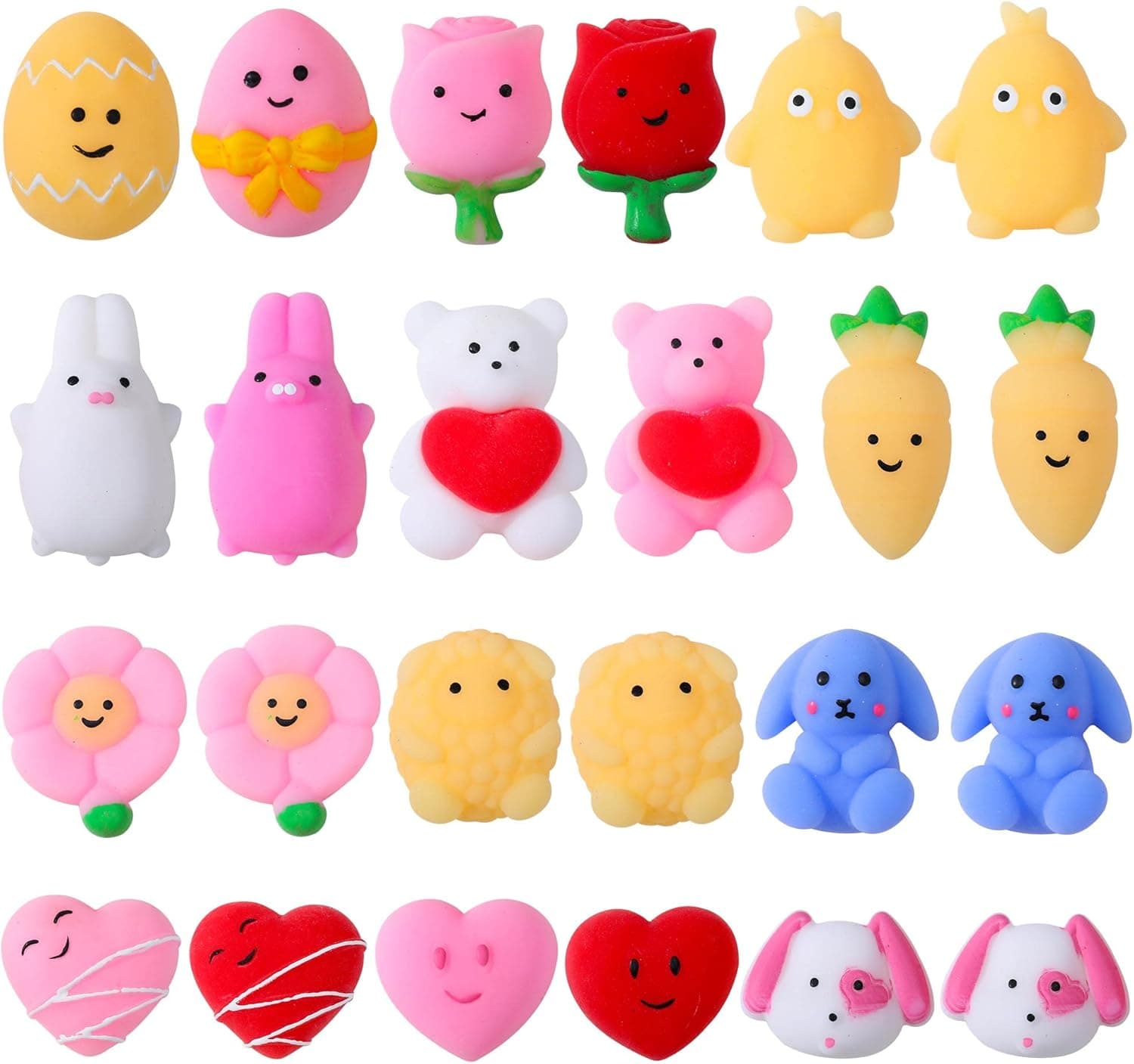 Moosth Mochi Squishy Toy Birthday Gifts for Girls Boys Kids Party Favors Goodie Bags Easter Egg Fillers Basket Stuffers (24pcs)