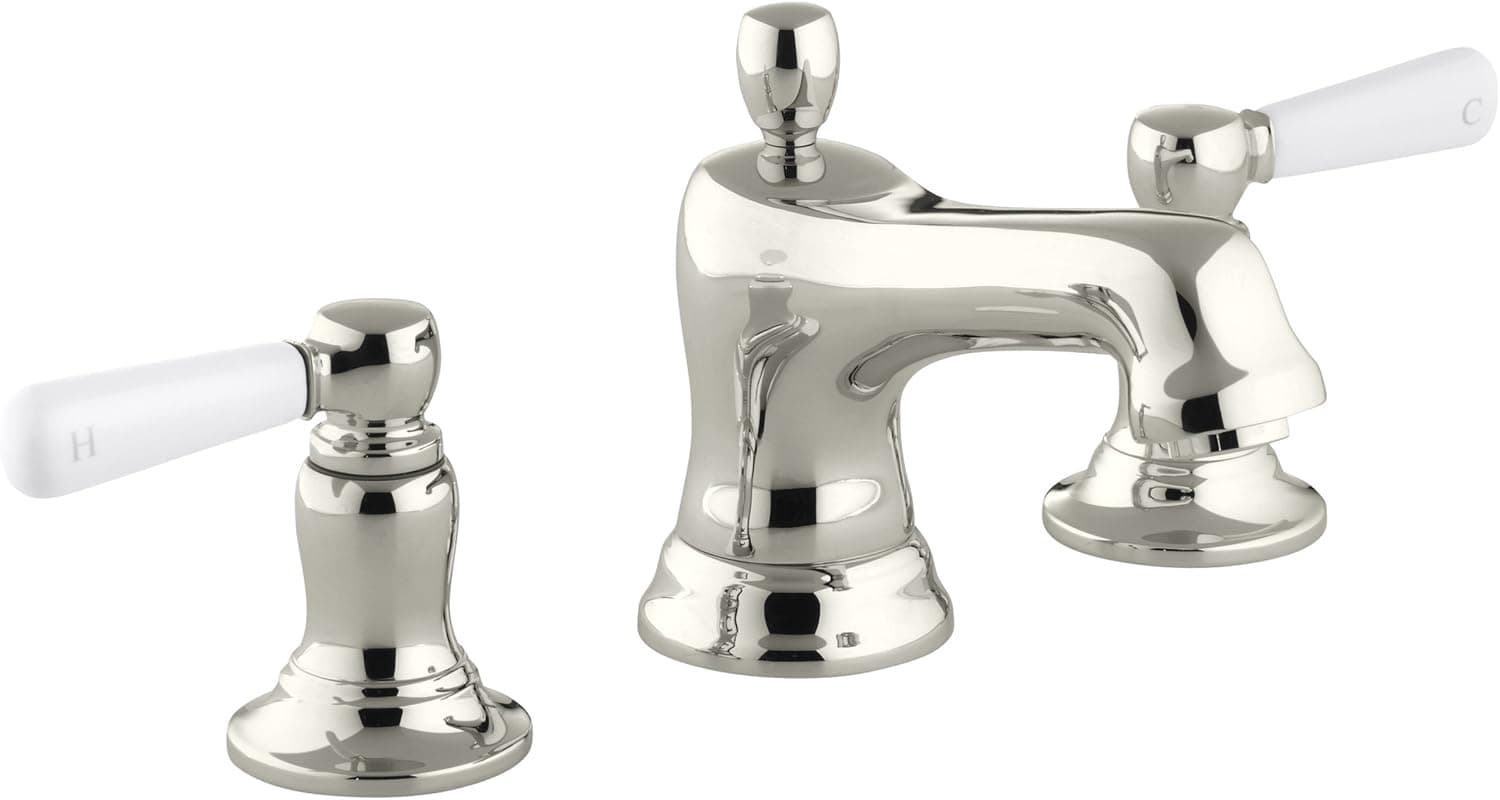 KOHLER K-10577-4P-SN Bancroft Widespread Lavatory Faucet, Vibrant Polished Nickel