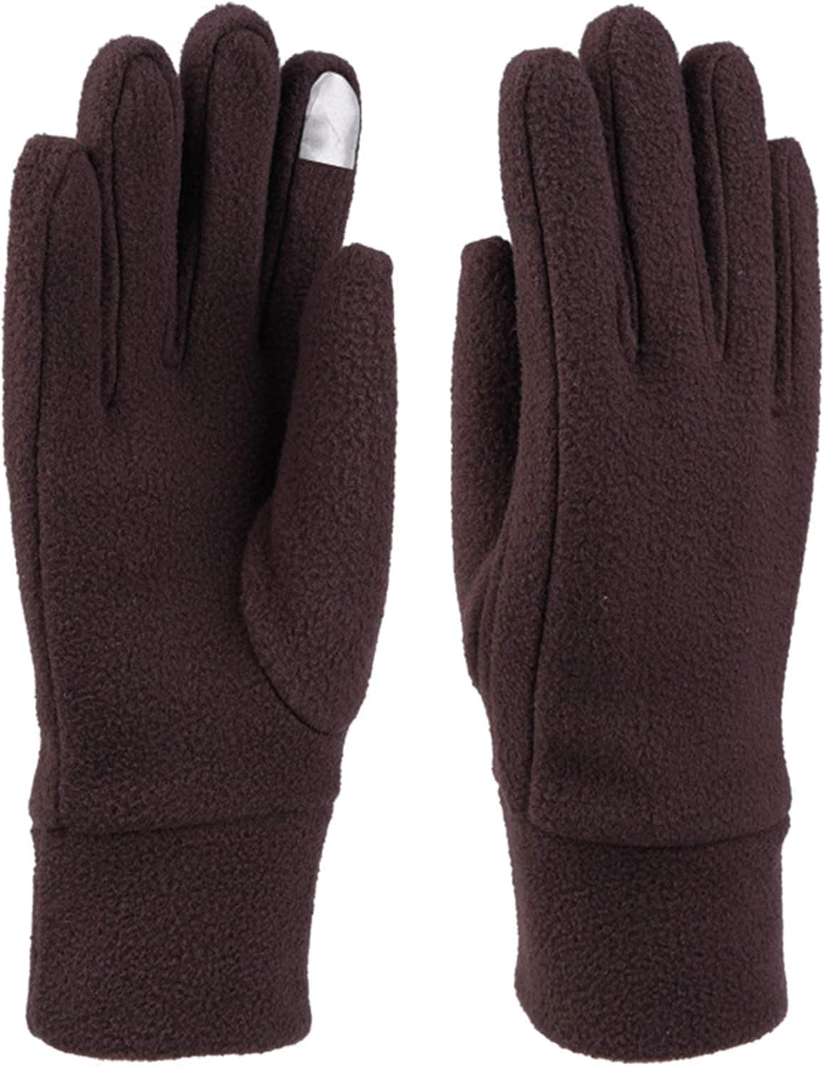 KOMOREBI Winter Warm Gloves for Women&Men,Touch Screen Winter Gloves,Unisex Windproof Polar Fleece Gloves,Anti Slip Full Fingers Gloves (Woman, Coffee)