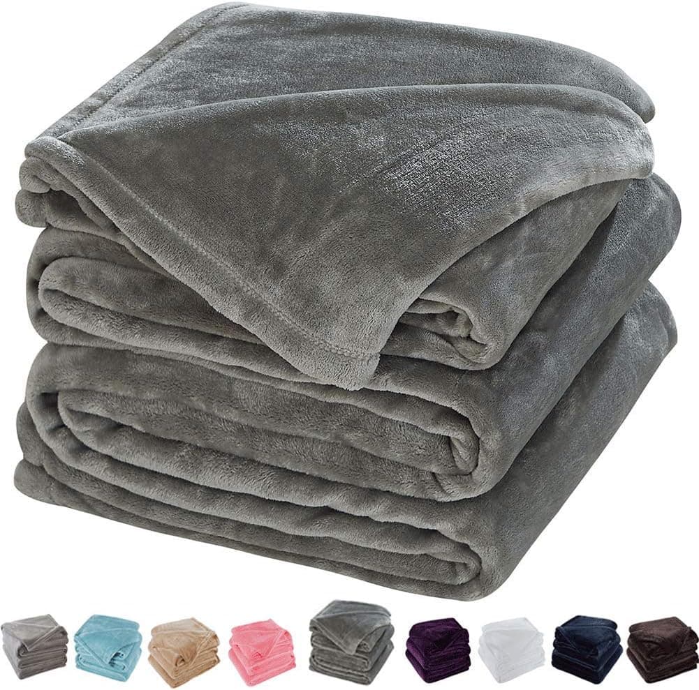 SONORO KATE Fleece Blanket Lightweight Super Soft Cozy Luxury Bed Blanket Microfiber (Dark Grey, King)