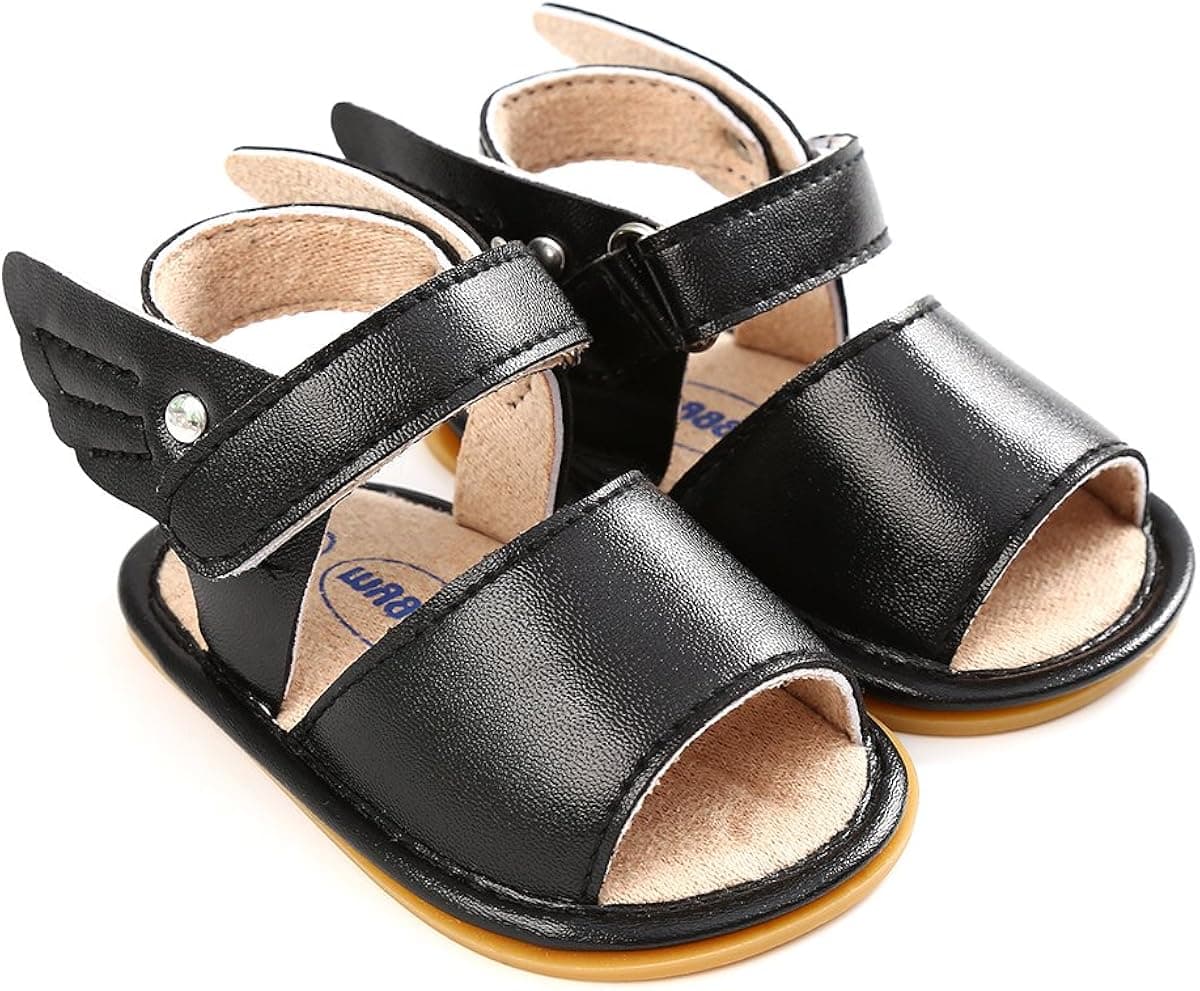 Isbasic Baby Beach Sandals for Boy Girl Rubber Sole Camouflage Casual Summer Toddler Shoes (6-12 Months, Black)
