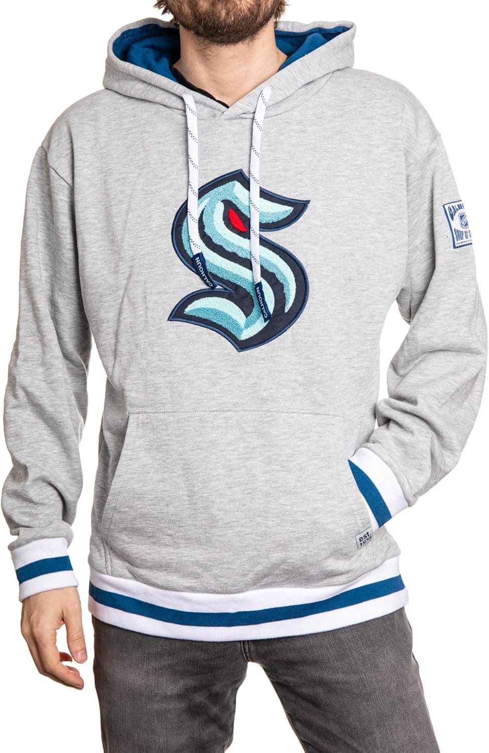 Calhoun NHL Surf & Skate Mens Muskoka Team Striped Premium Pullover Hoodie