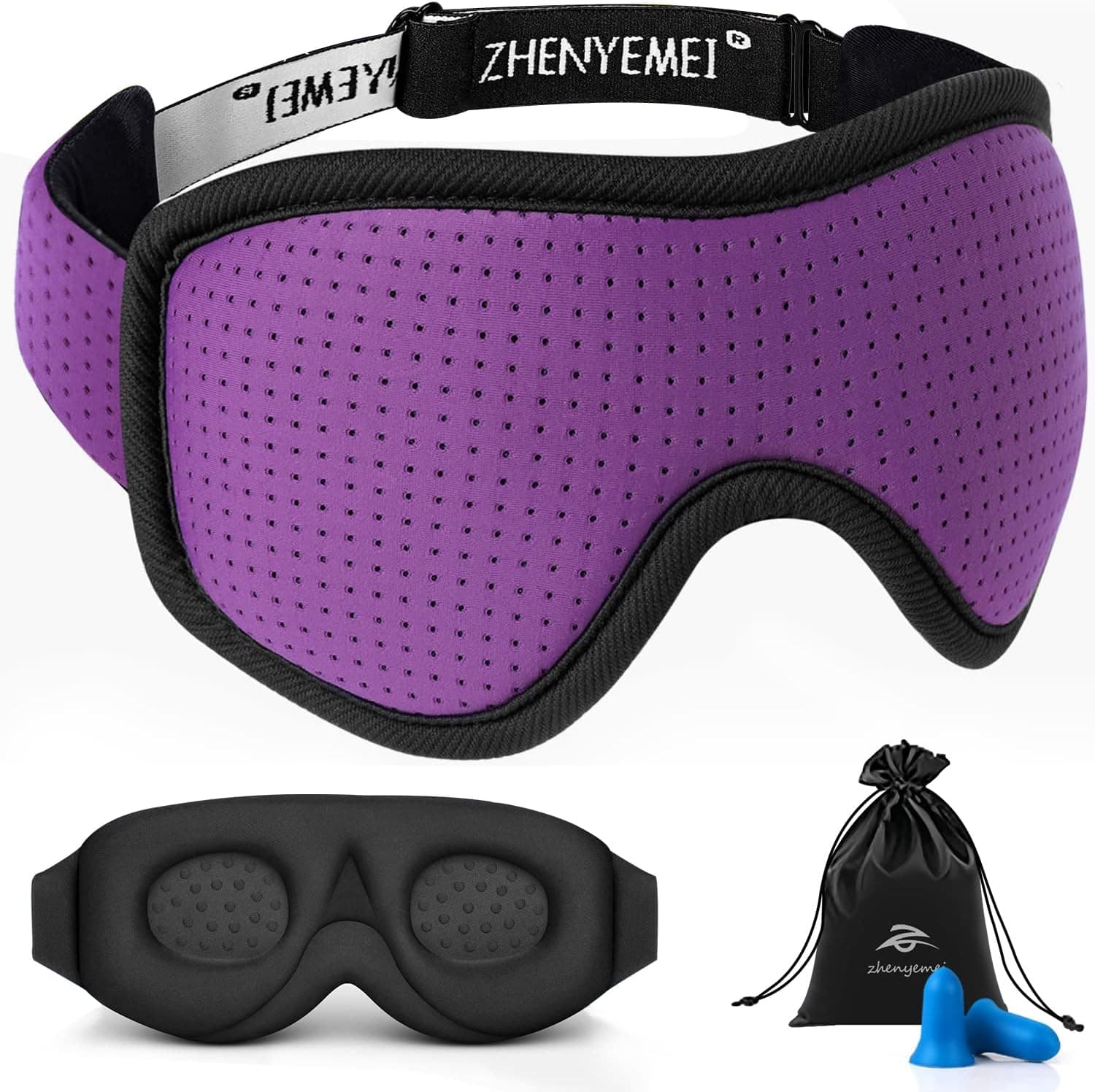 Sleep Mask for Men Women,Blocking Light Sleeping, Zero Eye Pressure& Adjustable Eye Covers with Velcro
