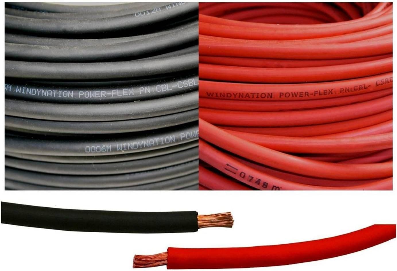 1/0 Gauge 1/0 AWG 50 Feet Black + 50 Feet Red Welding Battery Pure Copper Flexible Cable Wire - Car, Inverter, RV, Solar