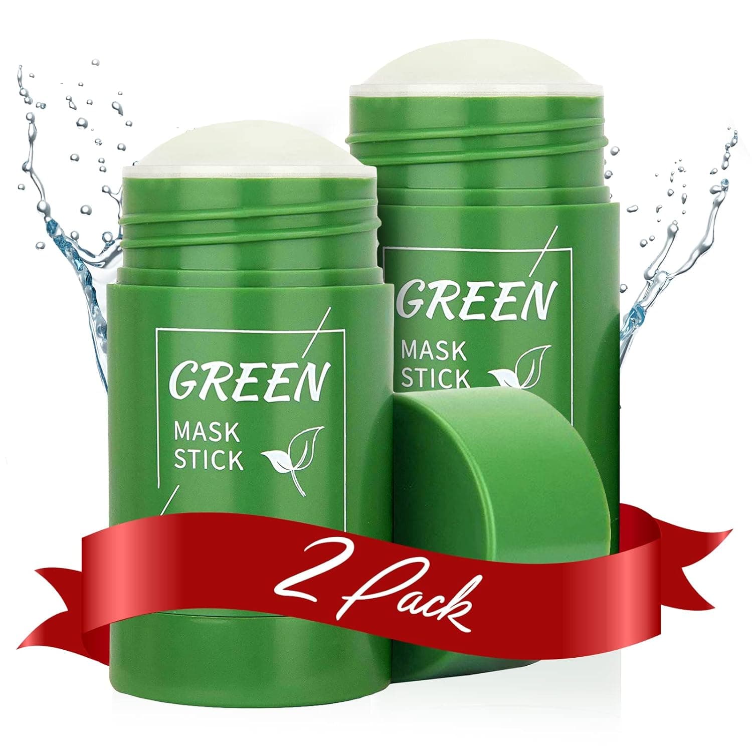 2PC Green Tea Mask Stick, Blackhead Remover for Face Moisturizing with Green Tea Extract Dry Skin Face Moisturizer, Deep Pore Cleansing, Skin Brightening, Moisturizing Face Mask, Removes Blackheads for All Skin Types.…
