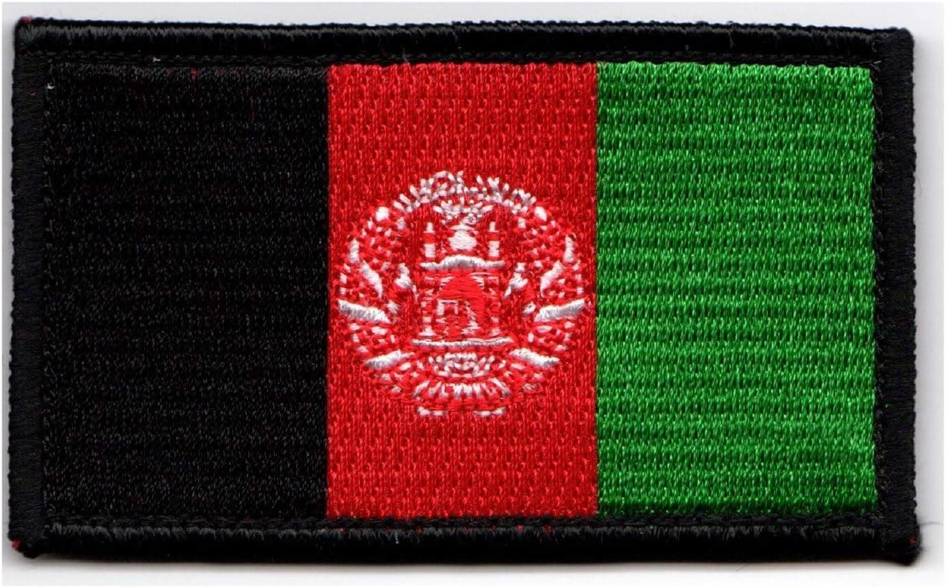 Afghanistan Flag 2" x 3.5" Hook & Loop 2 Piece Patch