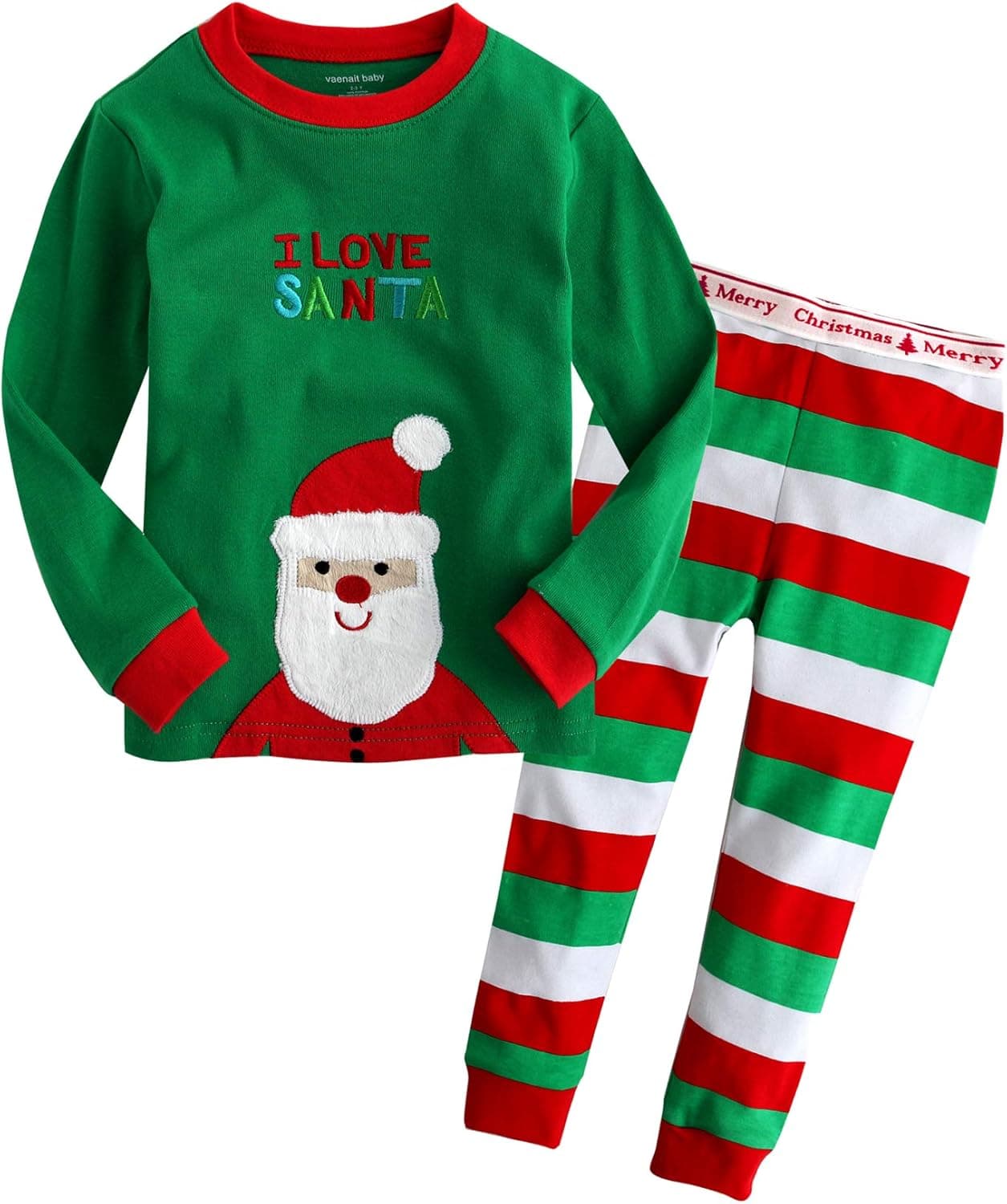 VAENAIT BABY Kids Boys Christmas X-Mas Sleepwear Pajama Set I love Santa XS