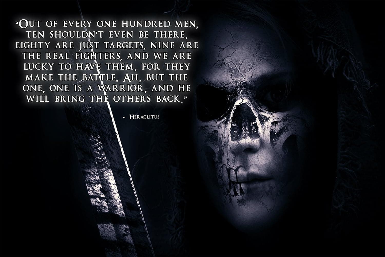 Honor Duty Valor Warrior Poster Hero Poster Motivational Quote Heraclitus Quote 18x24