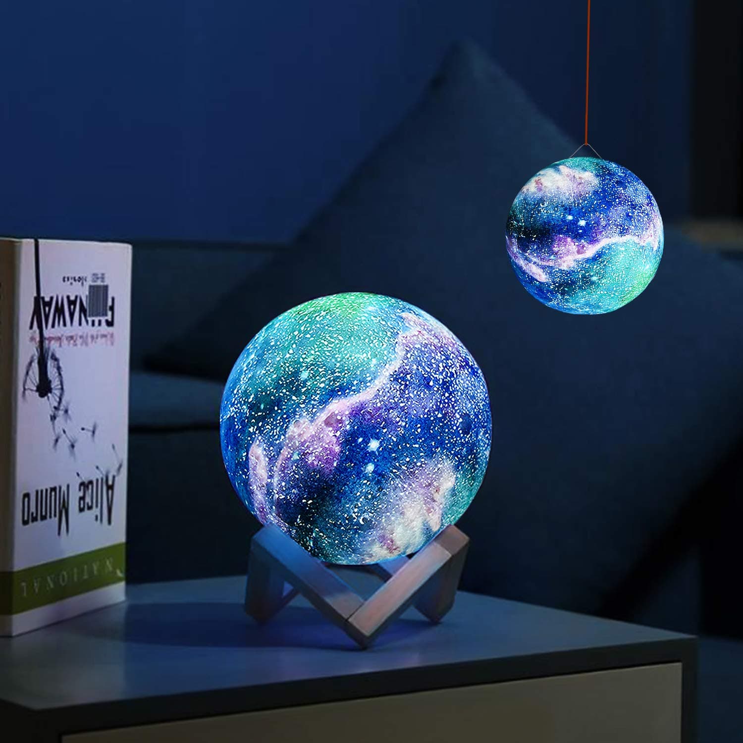 Moon Lamp Moon Night Light Decorative Galaxy Lamp with Stand & Hook, Touch & Remote Control & USB Rechargeable Baby Light Perfect Birthday Holiday Gift for Lover Friends, with Exquisite Gift Box