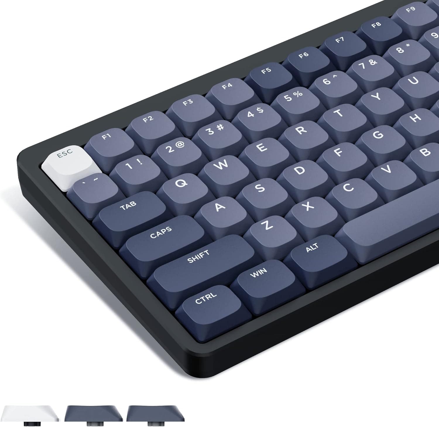 XVX Low Profile Keycaps, PBT Keycaps 144 Keys, Skyline Custom Keyboard Keycaps Full Set, Double Shot Keycaps for 60% 65% 75% 80% 100% Cherry Gateron MX Switches Mechanical Keyboard