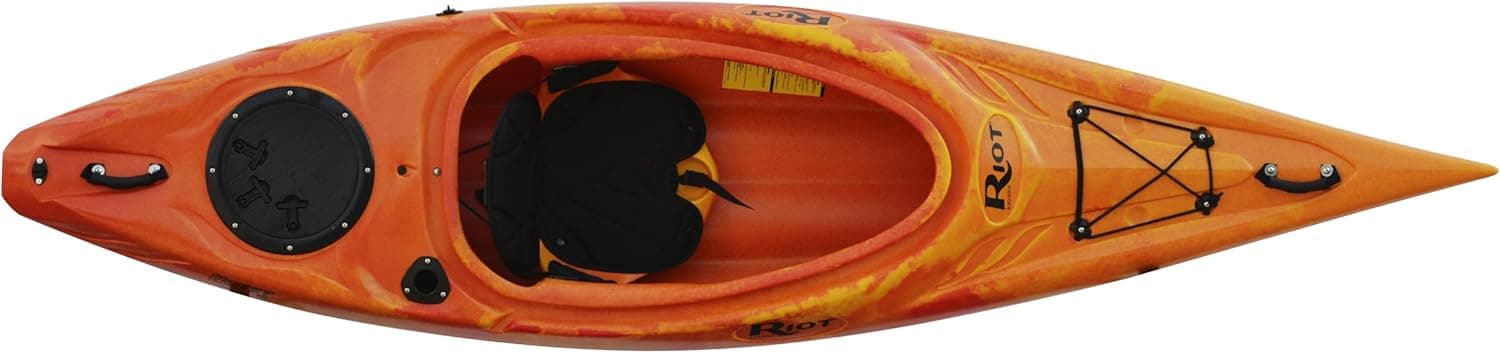 Riot Kayaks Quest 10 Flatwater Recreational Kayak, Yellow/Red