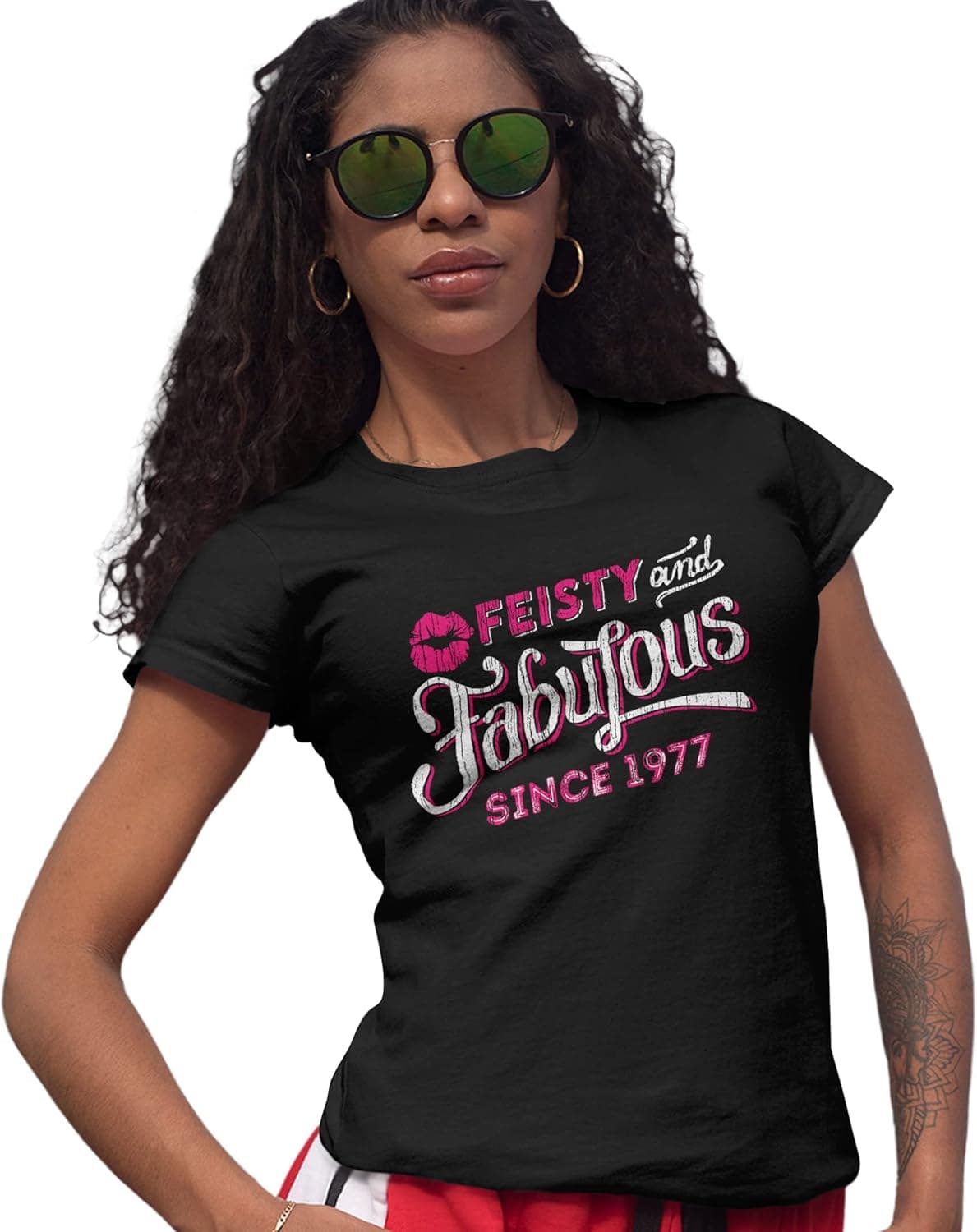 Feisty and Fabulous, Birthday Shirts for Women, 50th Birthday Tshirt, Black 1972, Vintage 1970 Shirt, 50 Year Old