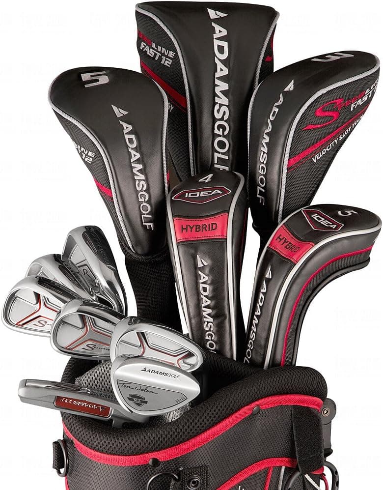 Adams Golf Speedline Plus Stiff Set, Right Hand, Black/Red