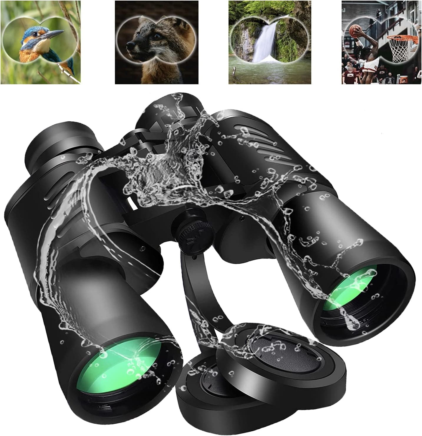 Compact Binoculars for Adults with Low Light Night Vision, 20x50 HD Waterproof Professional Powerful Binoculars for Bird, Kids Binoculars for Watching Hunting Outdoor Sports Traveling