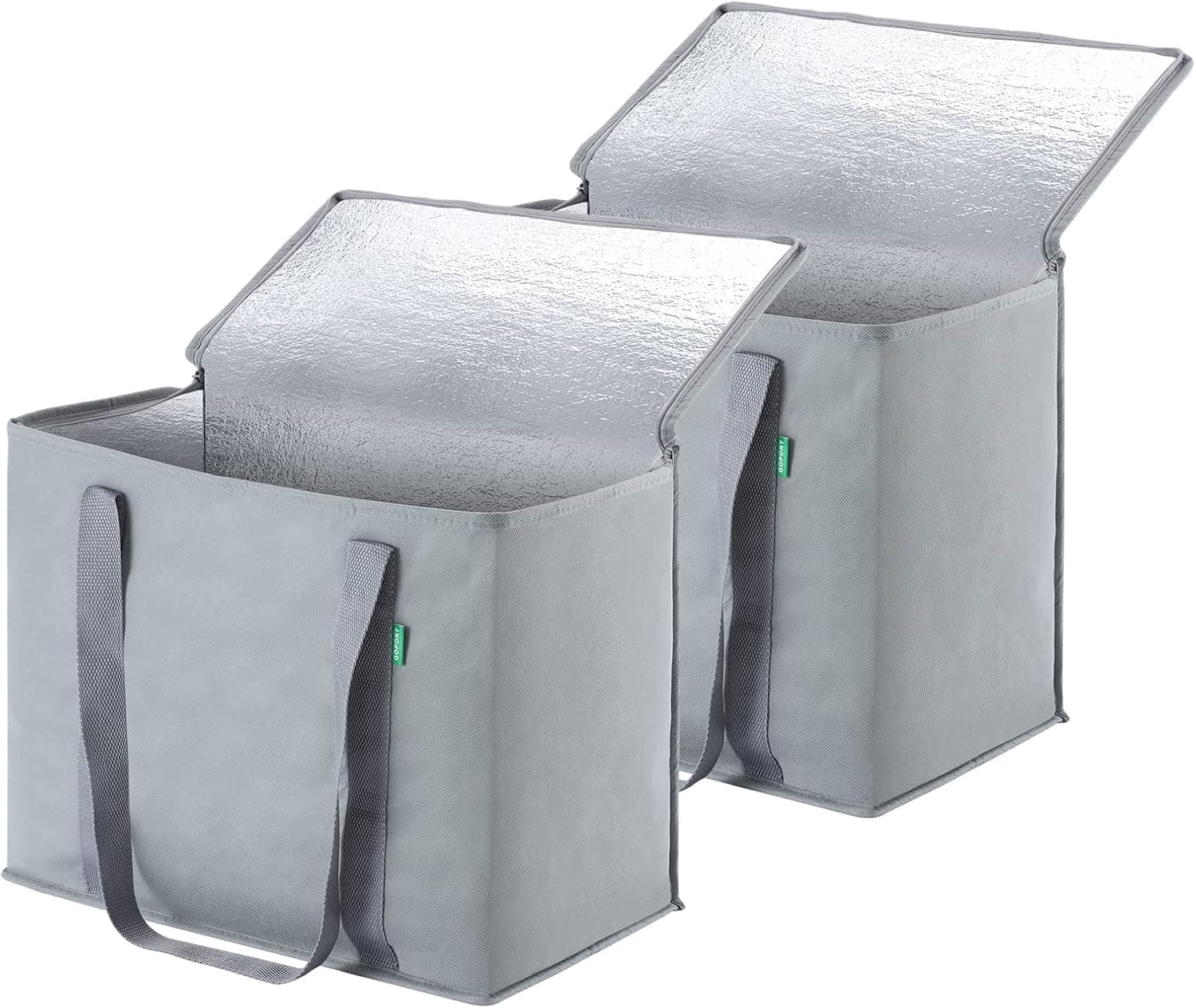 GOPORT Insulated Reusable Grocery Shopping Bags, Heavy Duty Large Tote Bag Set with Extra Long Handles Thermal Lining Grocery Bags