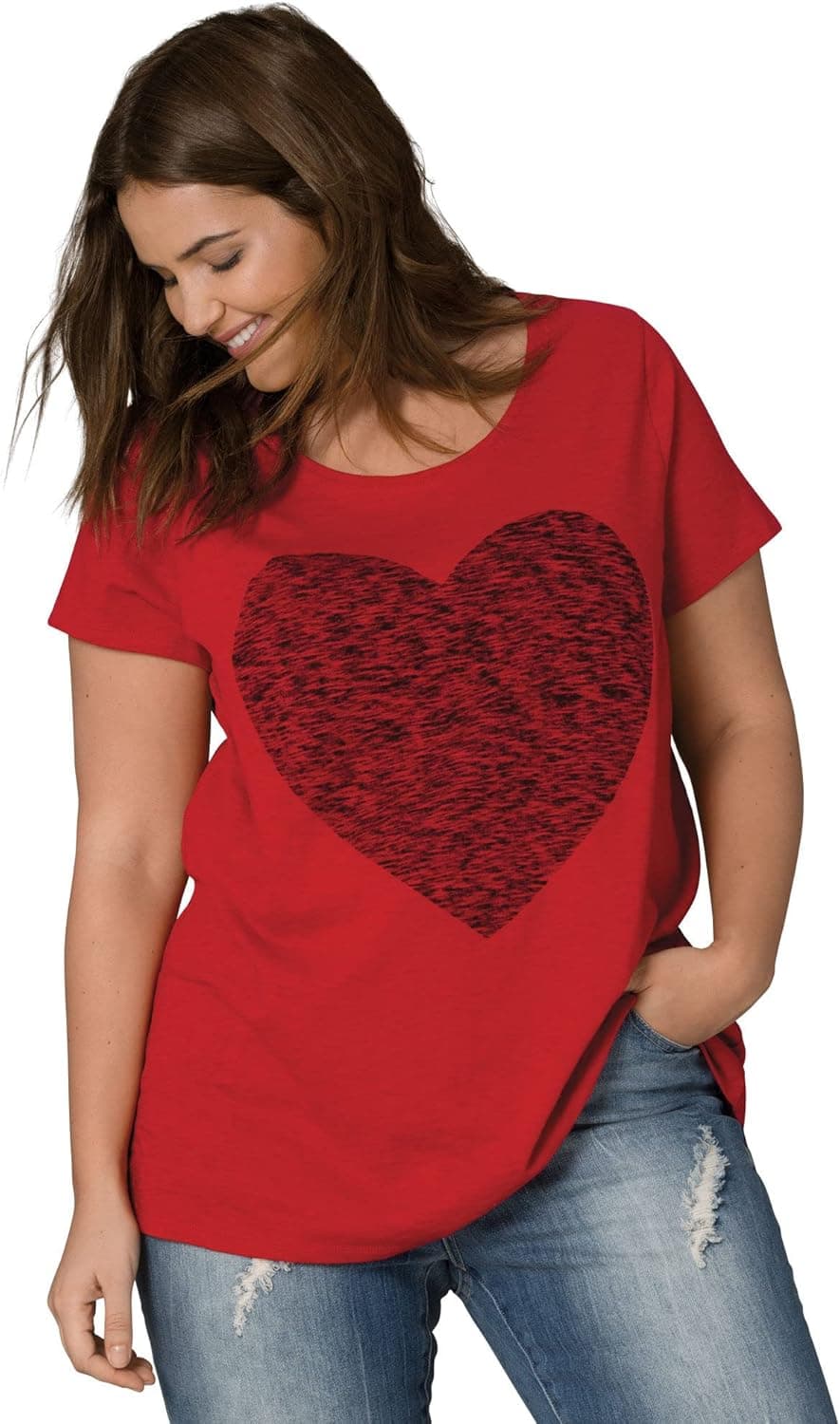 ellos Women's Plus Size Love Tee Shirt