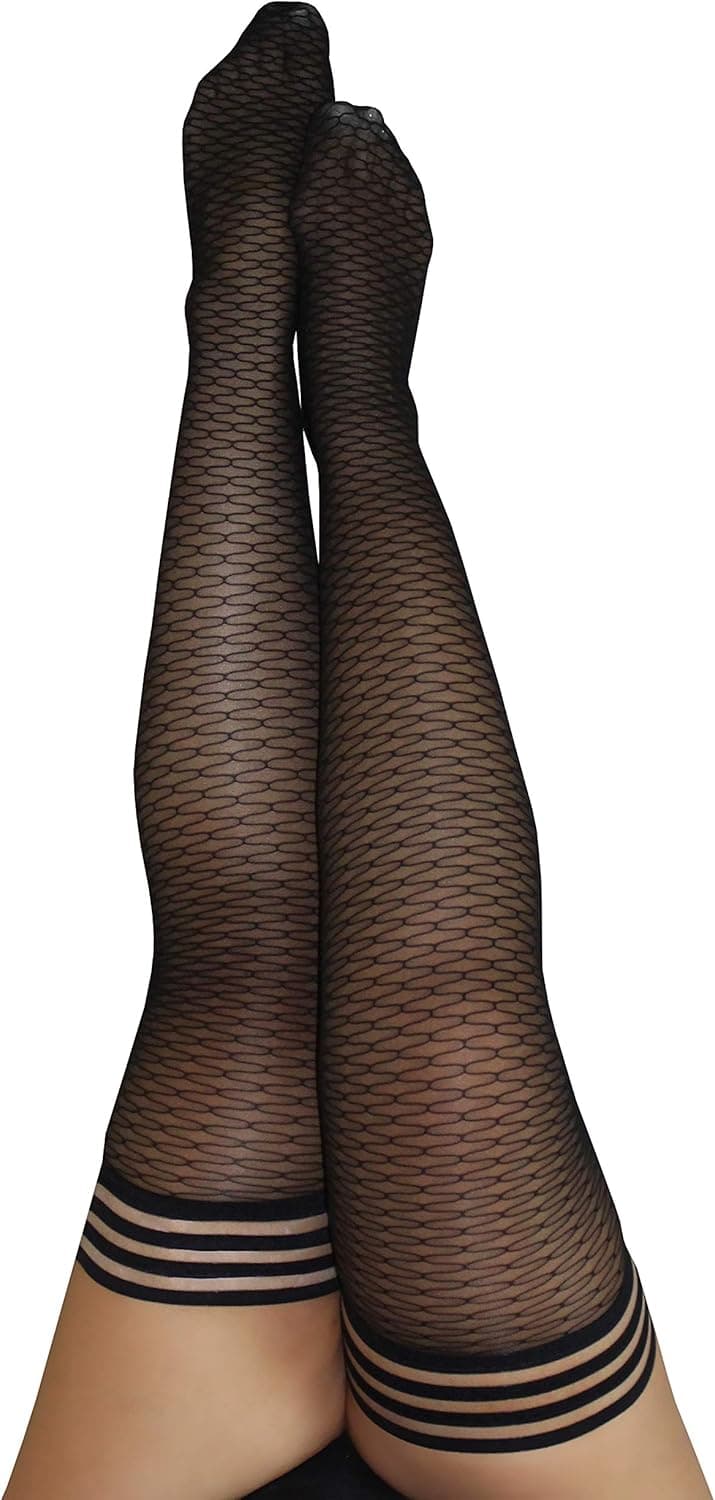 Kix`ies Stockings For Women | Thigh High Stockings with No-Slip Grip Stay Ups Thigh Bands | Womens Thigh High Stockings