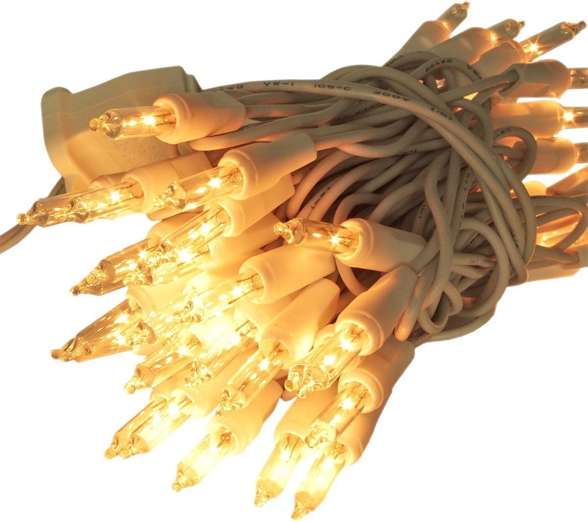 ZITRADES Christmas Lights 50 Clear Bulbs Mini String Lights Set Indoor Outdoor Lighting with Warm White 50 Bulbs for Christmas Wedding Party Bedroom Garden Backyard White Wire
