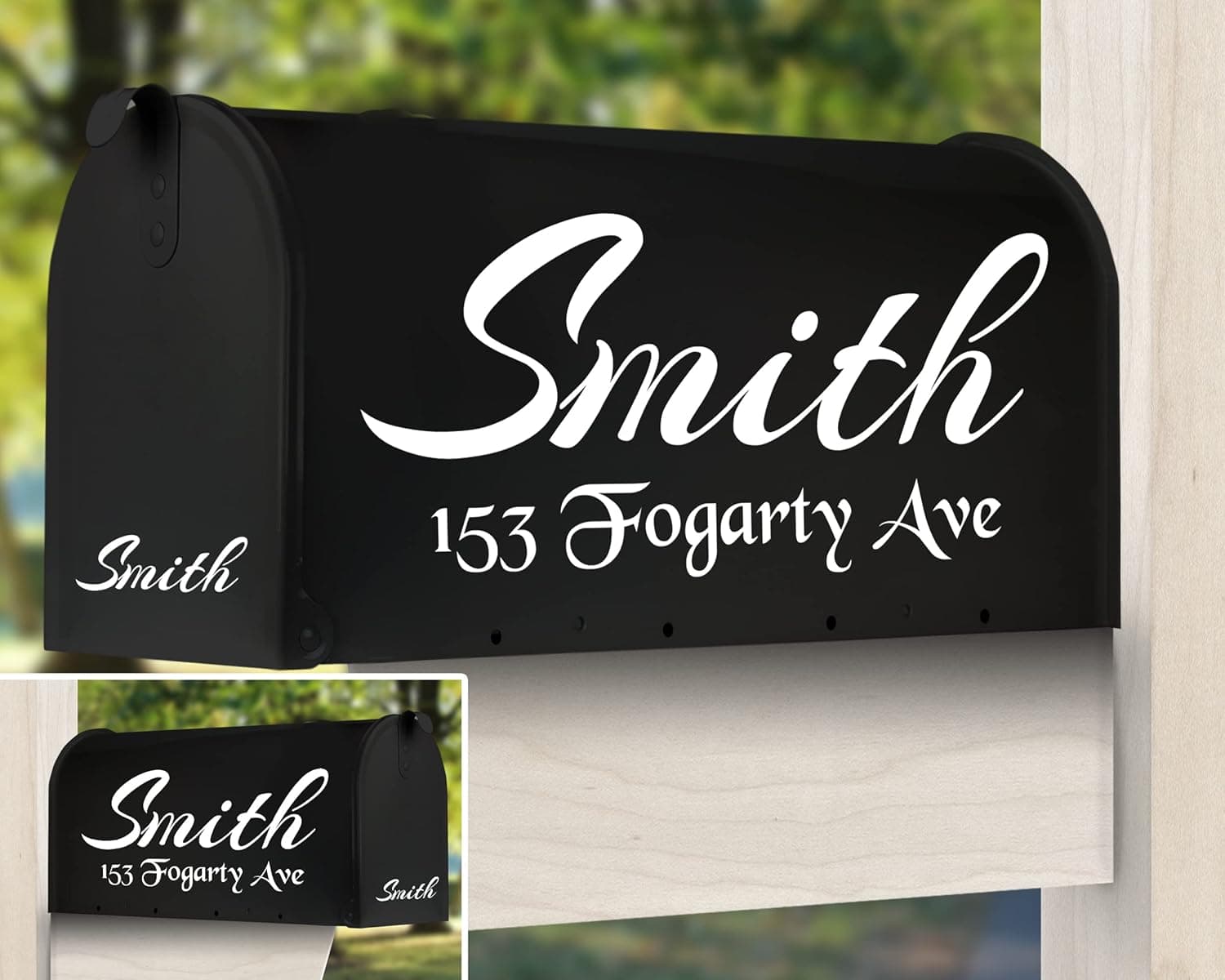 Set of 4 Name Decal for Mailbox, Personalized Mailbox Decal, Many colors for select, Waterproof Mailbox Decal, Family Name Decal for Door, Mailbox Numbers Sticker, Vinyl Decal, Customize Mailbox Decal, Farmhouse Mailbox Letter decals #4 by Cus2mize (White)