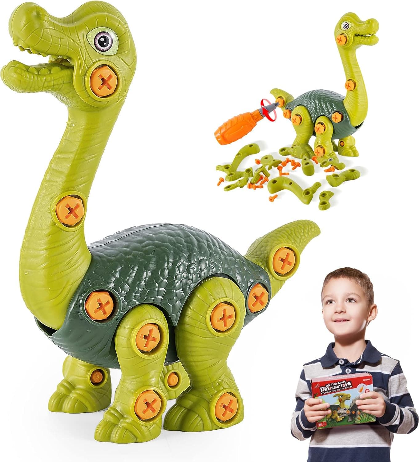 Take Apart Dinosaur Toys for 3 4 5 6 7 Year Old Boys Birthday Gifts with Dinosaur Eggs, Kids STEM Toys Dinosaur Toys for Kids 3-5 5-7, Brachiosaurus