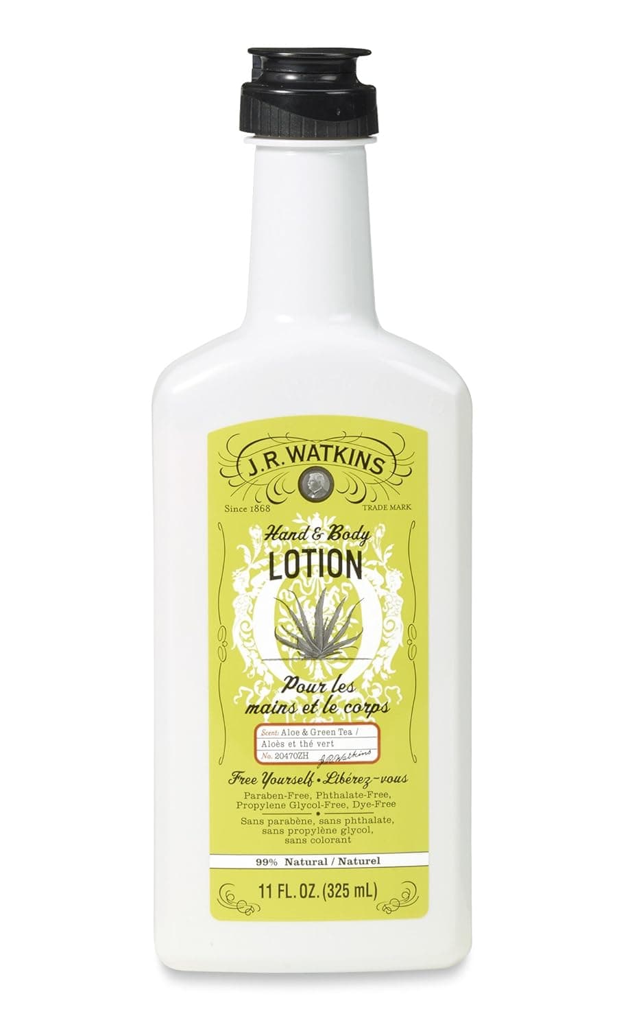 J.R. Watkins Natural Hand & Body Lotion Aloe & Green Tea