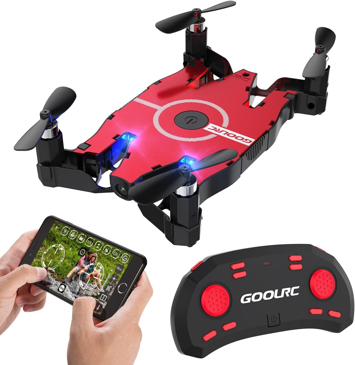 GoolRC T49 FPV Drone with WiFi Camera Live Video 2.4G 4 Channel 6 Axi Auto Foldable Arm Altitude Hold RC Quadcopter
