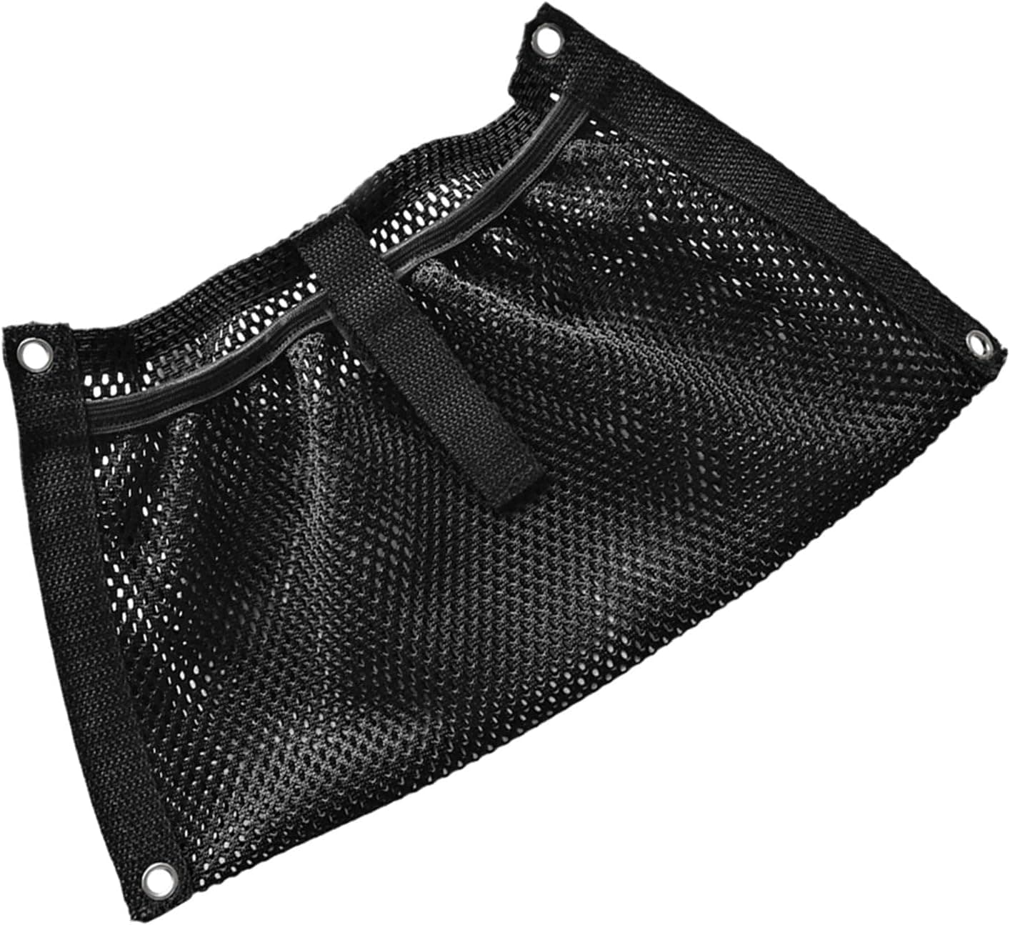 MonkeyJack Durable Black Nylon Marine Boat Yacht Kayak Canoe Dinghy Gear Accessories Beer Tackle Box Storage Mesh Bag Side Pouch Organizer 12" x 7"