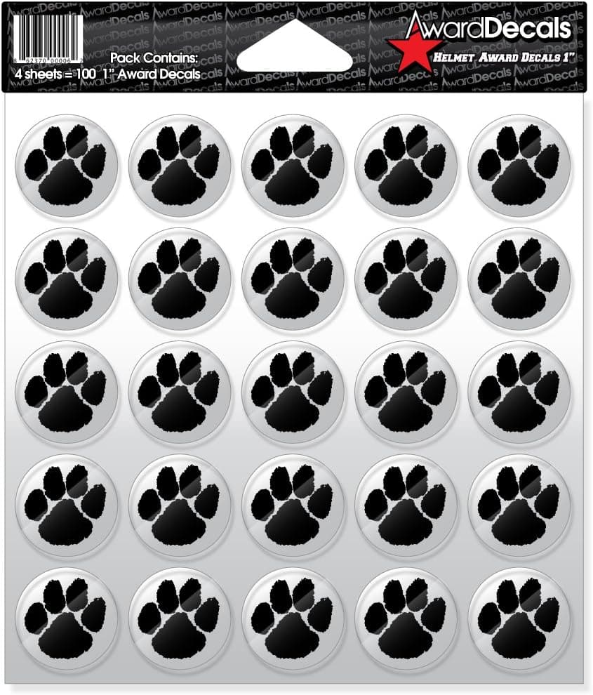Award Decals Paw (Black on Clear)
