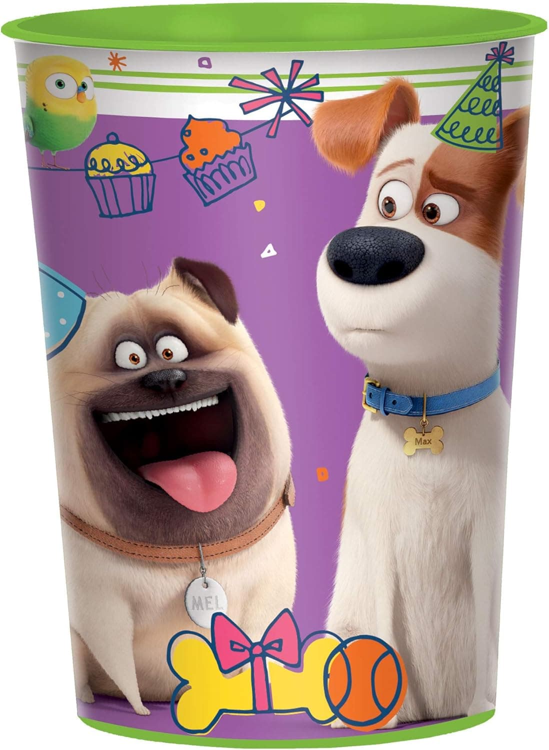 "The Secret Life Of Pets 2" Green and Purple Party Favor Plastic Cup 16 Oz.