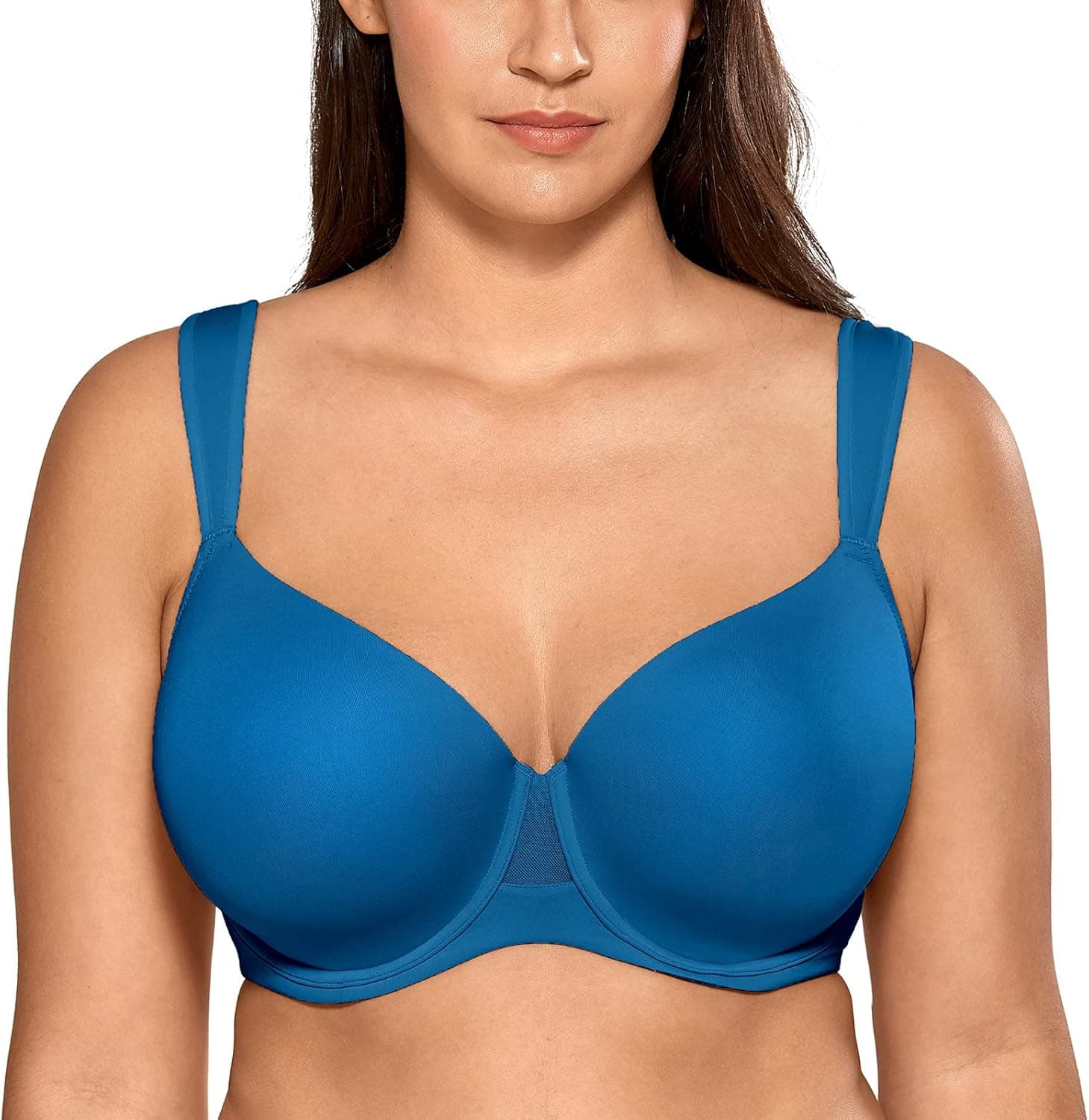 AISILIN Women's Plus Size Full Coverage Wide Strap Underwire T Shirt Bra Support