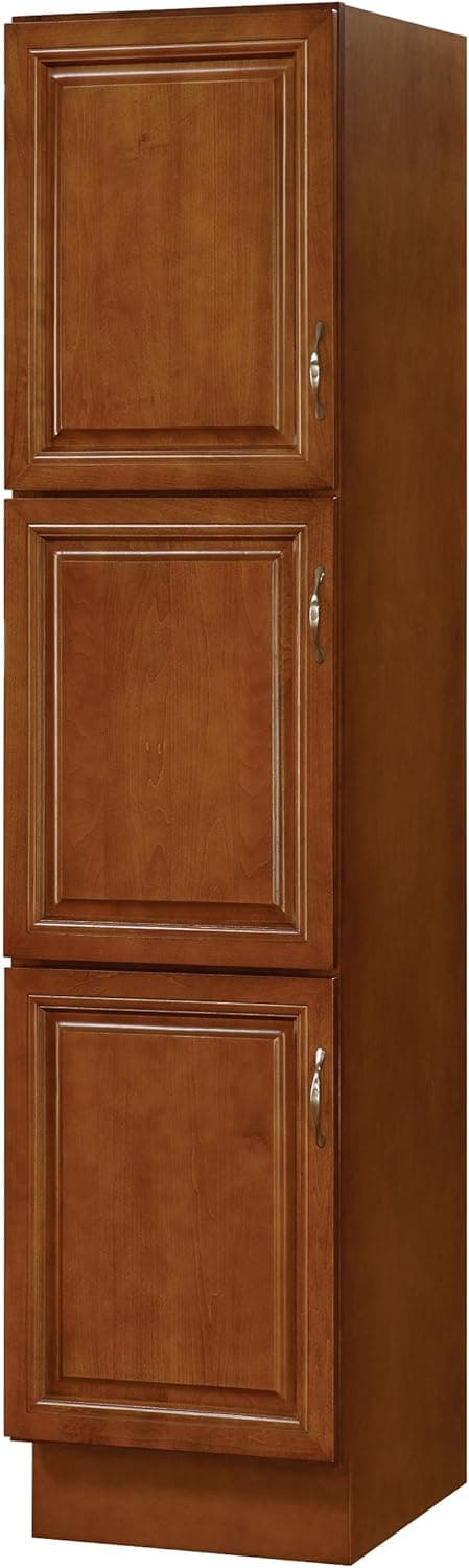 Hardware House LLC H11-5414 Manchester Collection 3 Door Linen Cabinet, Chestnut Finish