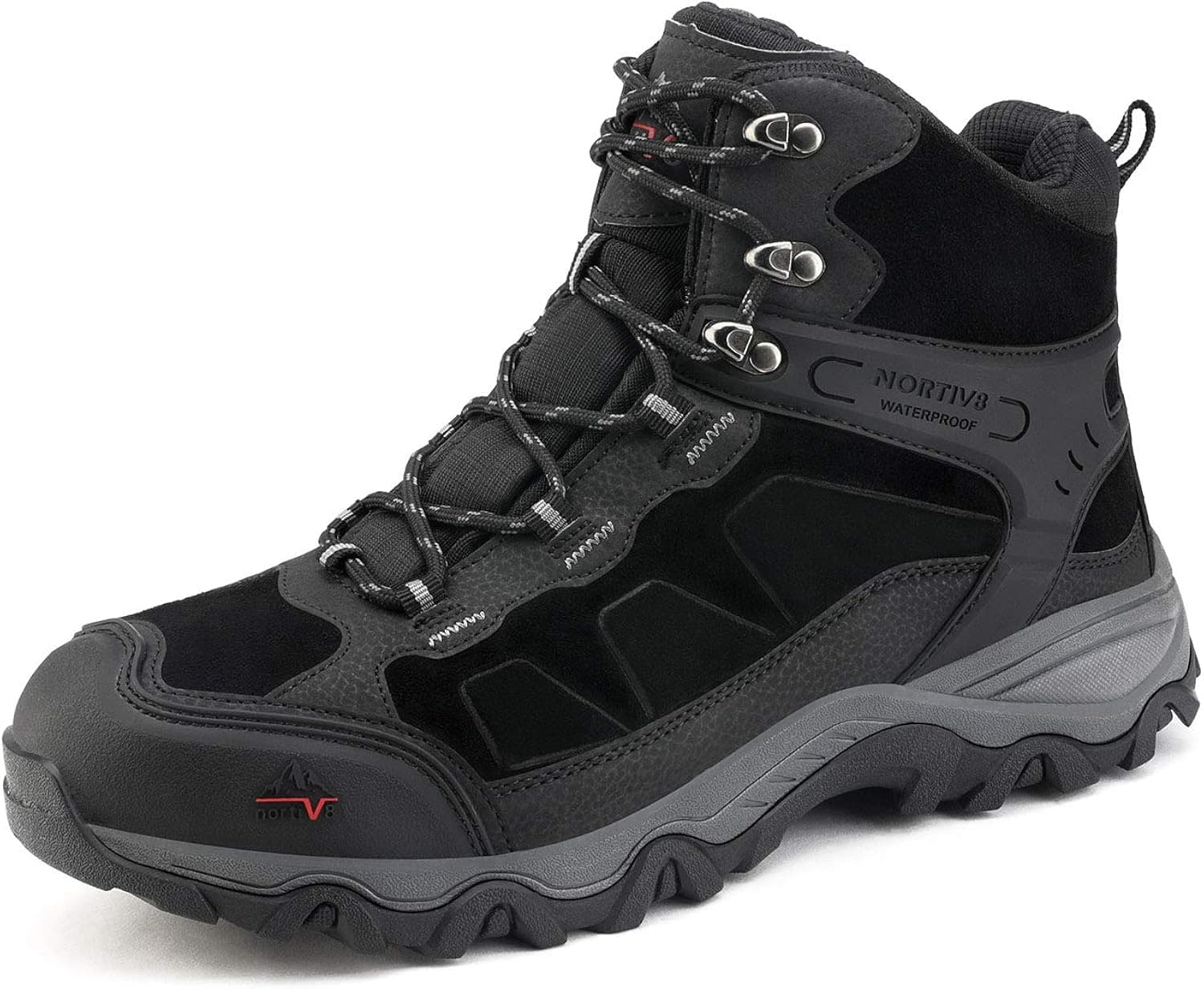 NORTIV 8 Men's Waterproof Hiking Boots Outdoor Mid Trekking Backpacking Mountaineering Shoes