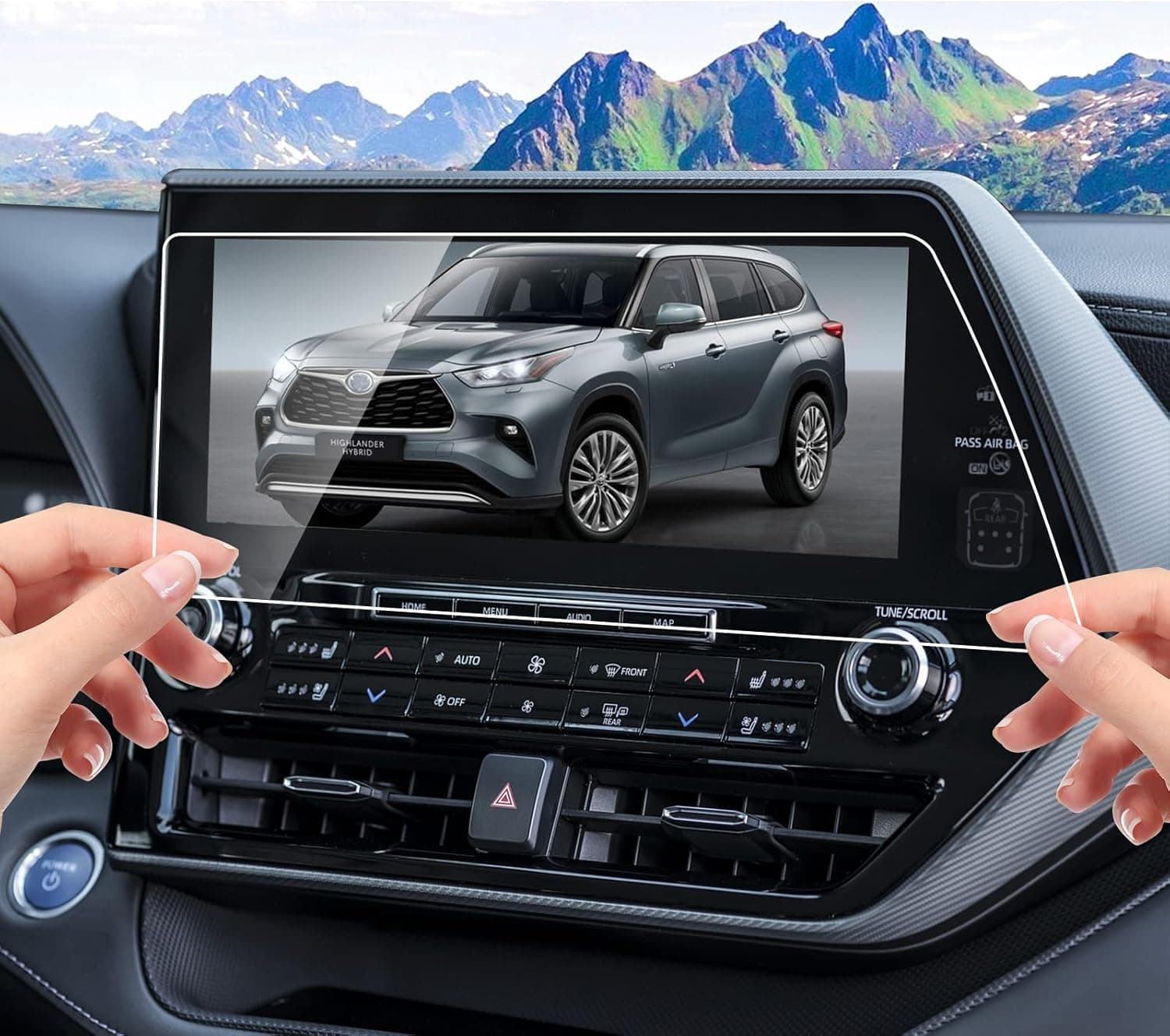 DSDFGH for 2020 2021 2022 Toyota highlander screen protector 12.3 Inch LCD Touchscreen Highlander Platinum Hybrid Screen Protector HD Tempered Glass Anti-Scratch Reduce Fingerprints