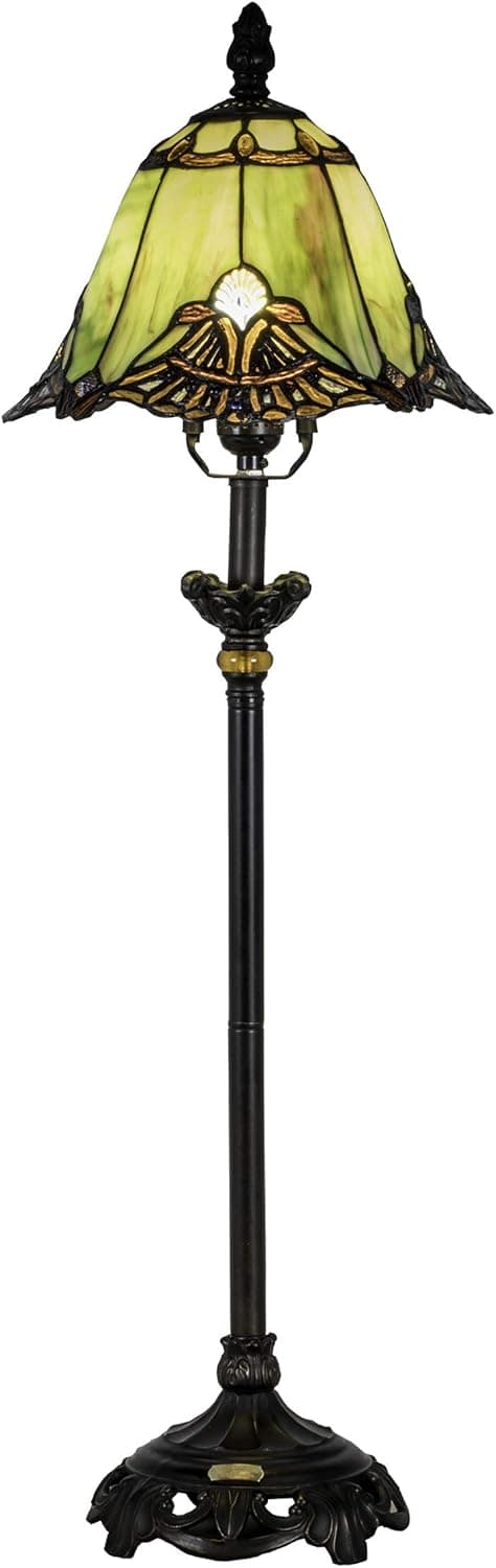 Dale Tiffany Lamps TB19054 Odelia Tiffany Buffet Table Lamp, Antique Bronze