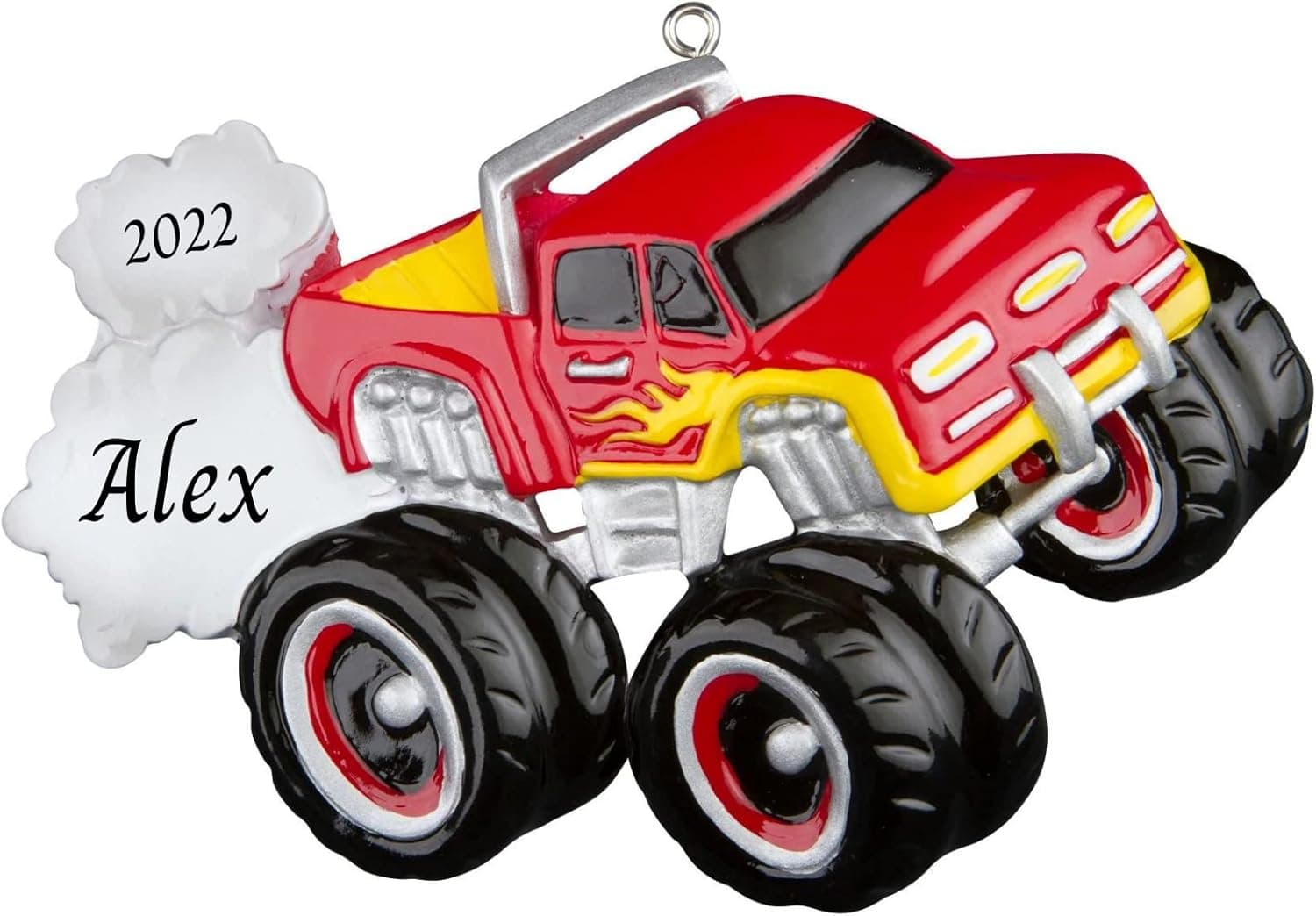 Lydia Gifts 2021 Personalized Christmas Tree Ornament for Kids - Monster Truck Customized Handwritten Merry Christmas Ornament - Child Keepsake for Boys & Girls Children