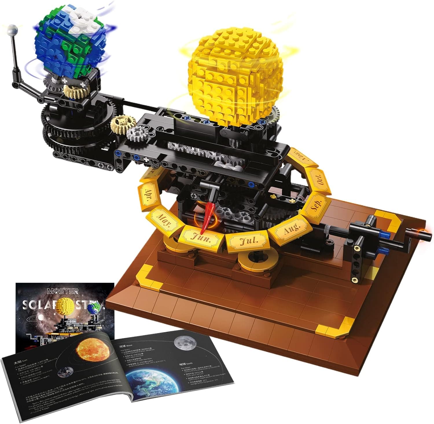 LEAPHZOT Solar System Earth Moon Sun Model,Astronomical Science Educational Building Blocks Sets,Kid's Brain-Inspired Space Toys for 8+ Kids Christmas Birthday Gifts(865 Pieces)