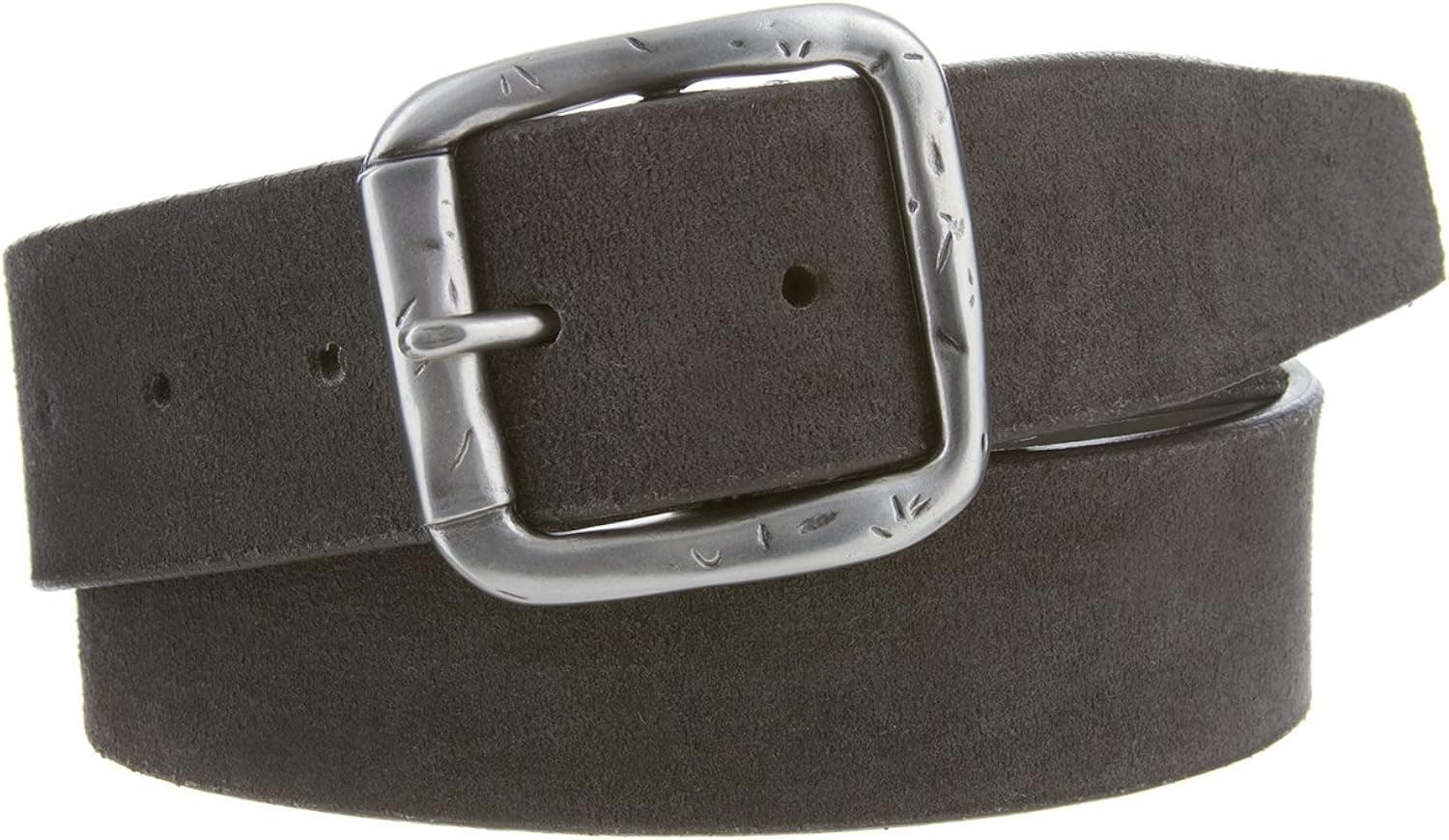 Men's Casual Suede Leather Belt Gray 1 1/2" Wide Made in the USA